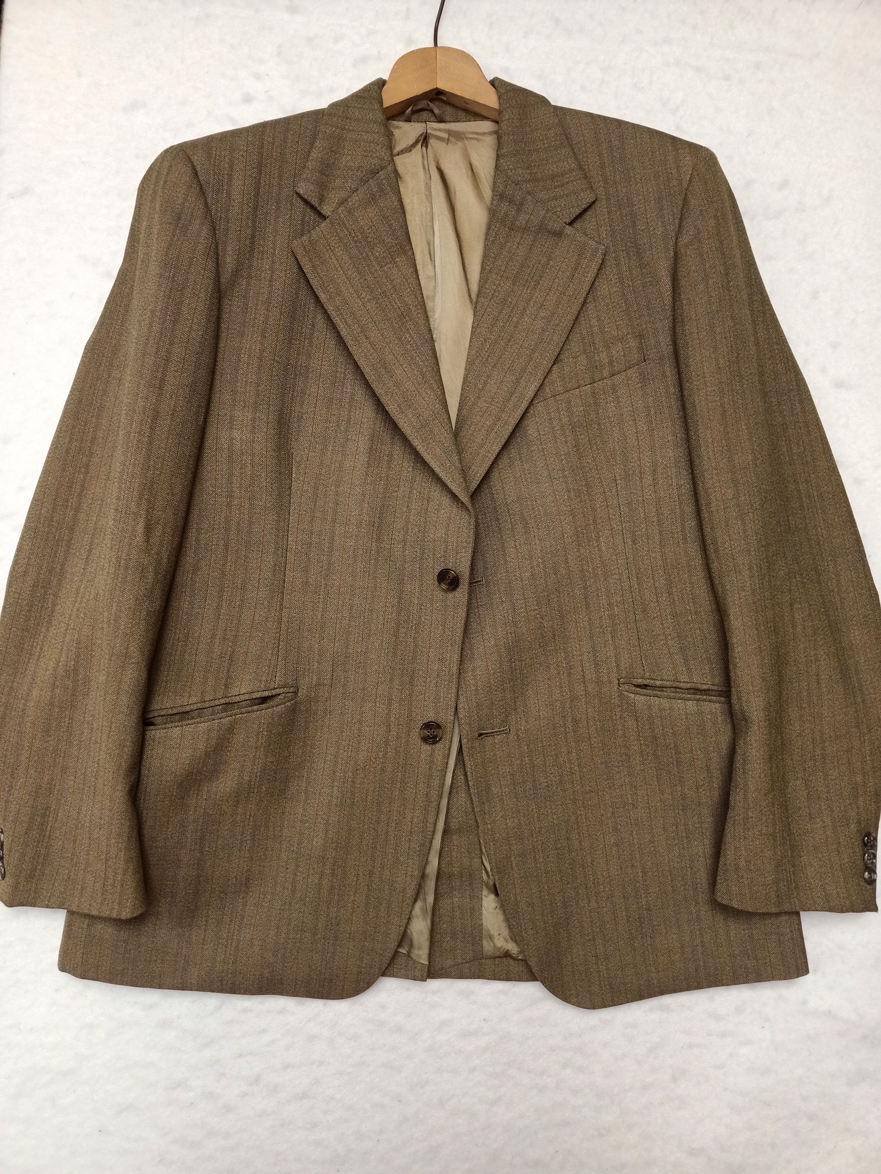 Vintage Mens John Collier Brown Striped Blazer