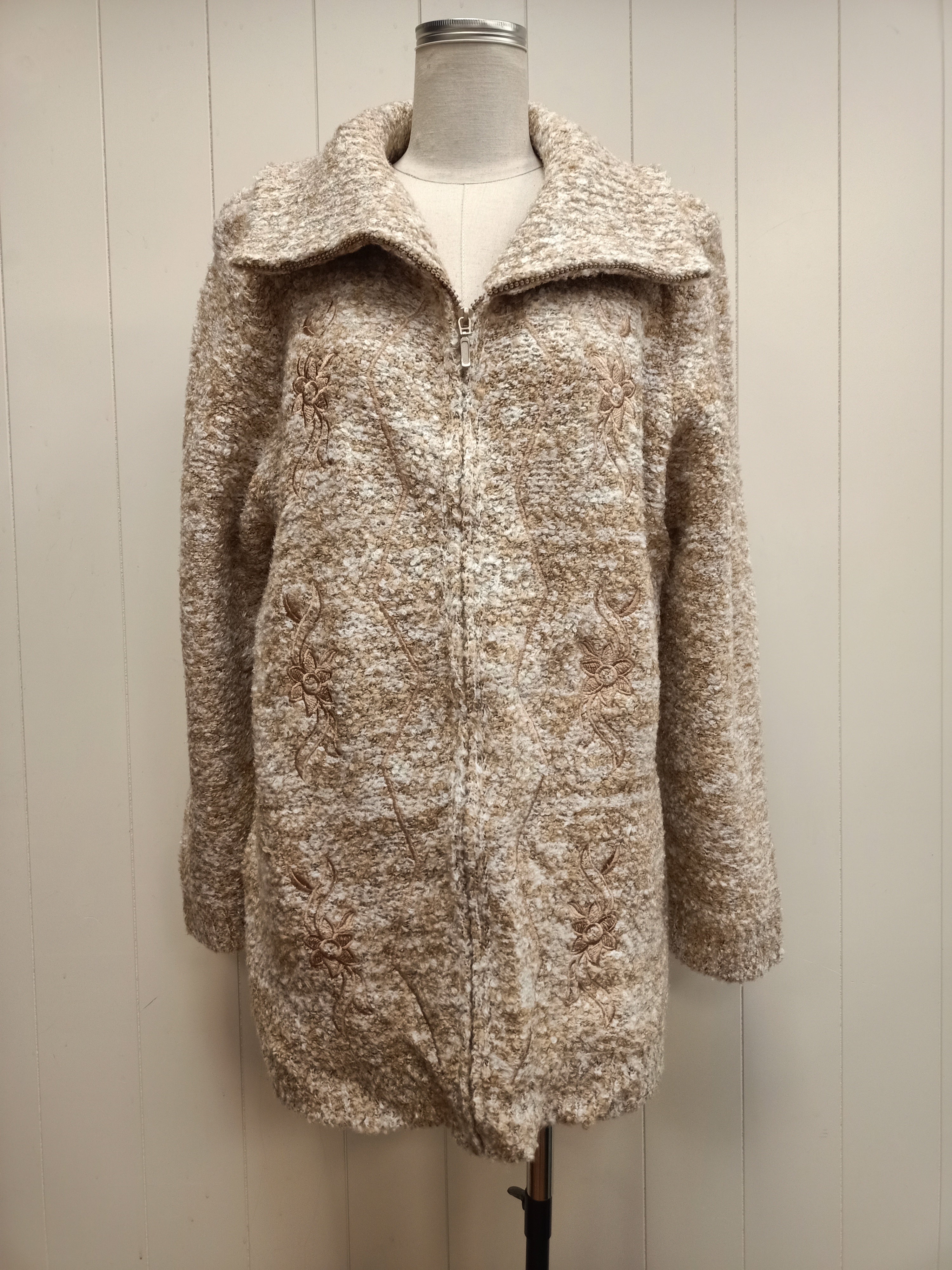 Vintage Embroidered Boucle Cardigan