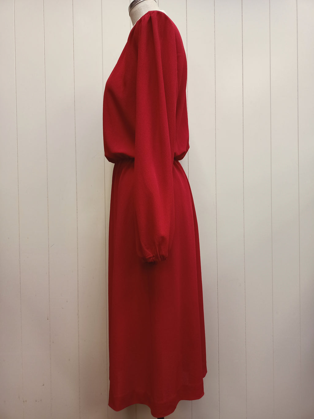 Vintage Norman Hartnell Berry Red Dress
