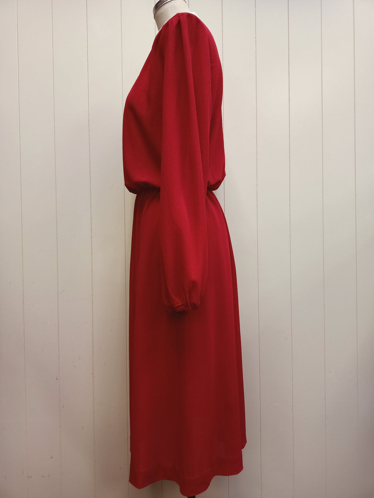 Vintage Norman Hartnell Berry Red Dress