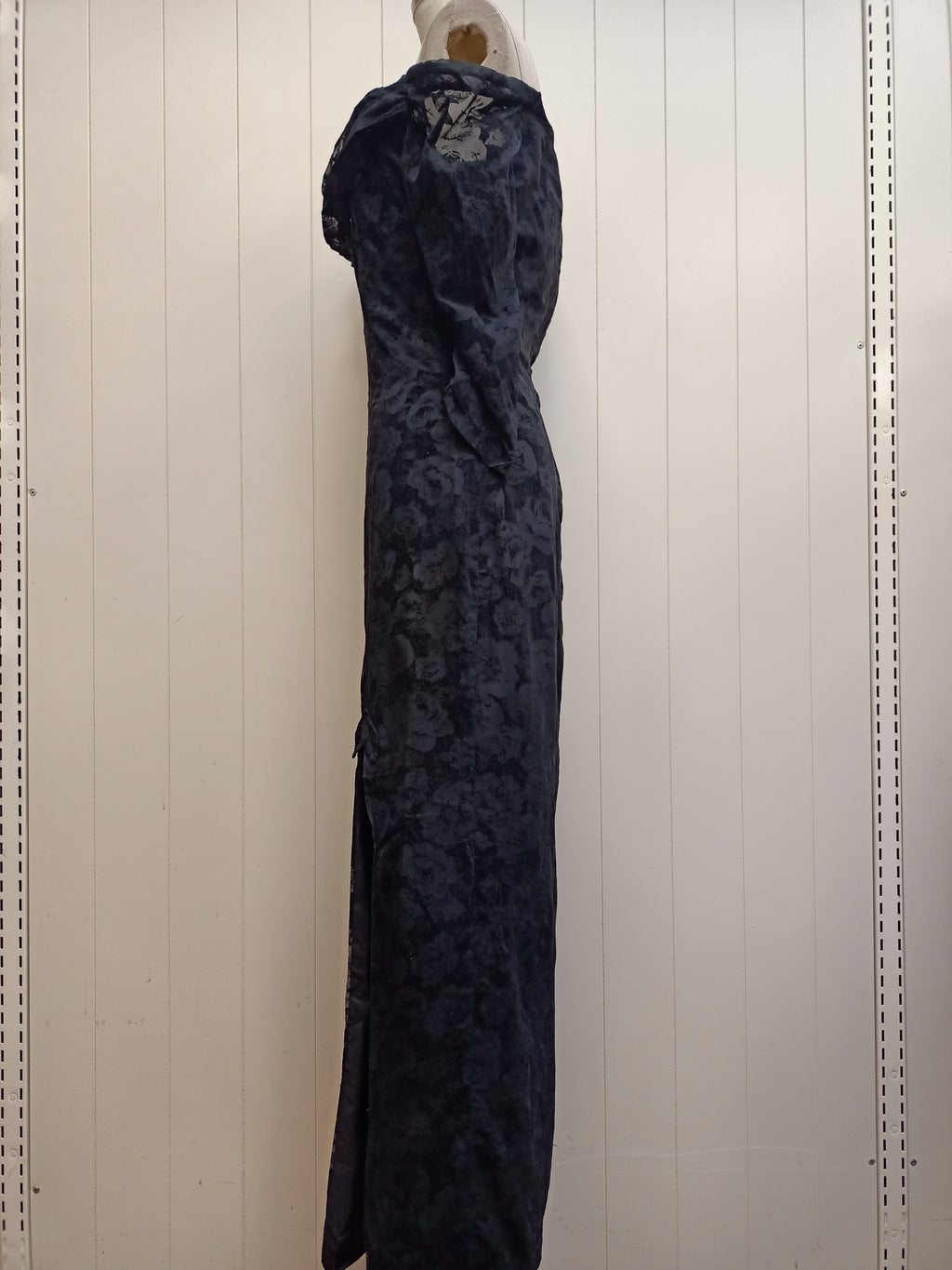 Vintage Black Floral Off Shoulder Dress