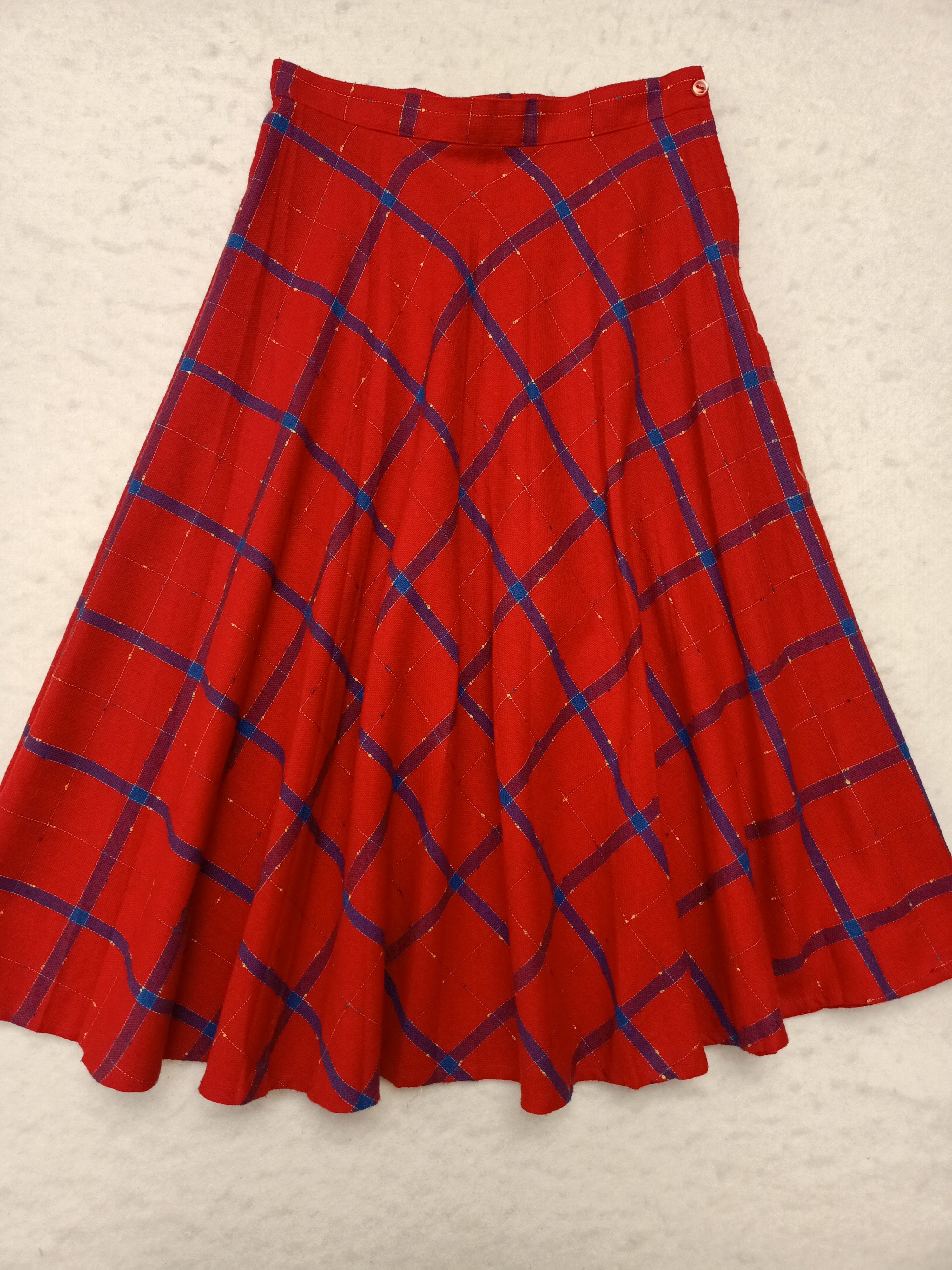 Vintage Equals Red Plaid Skirt