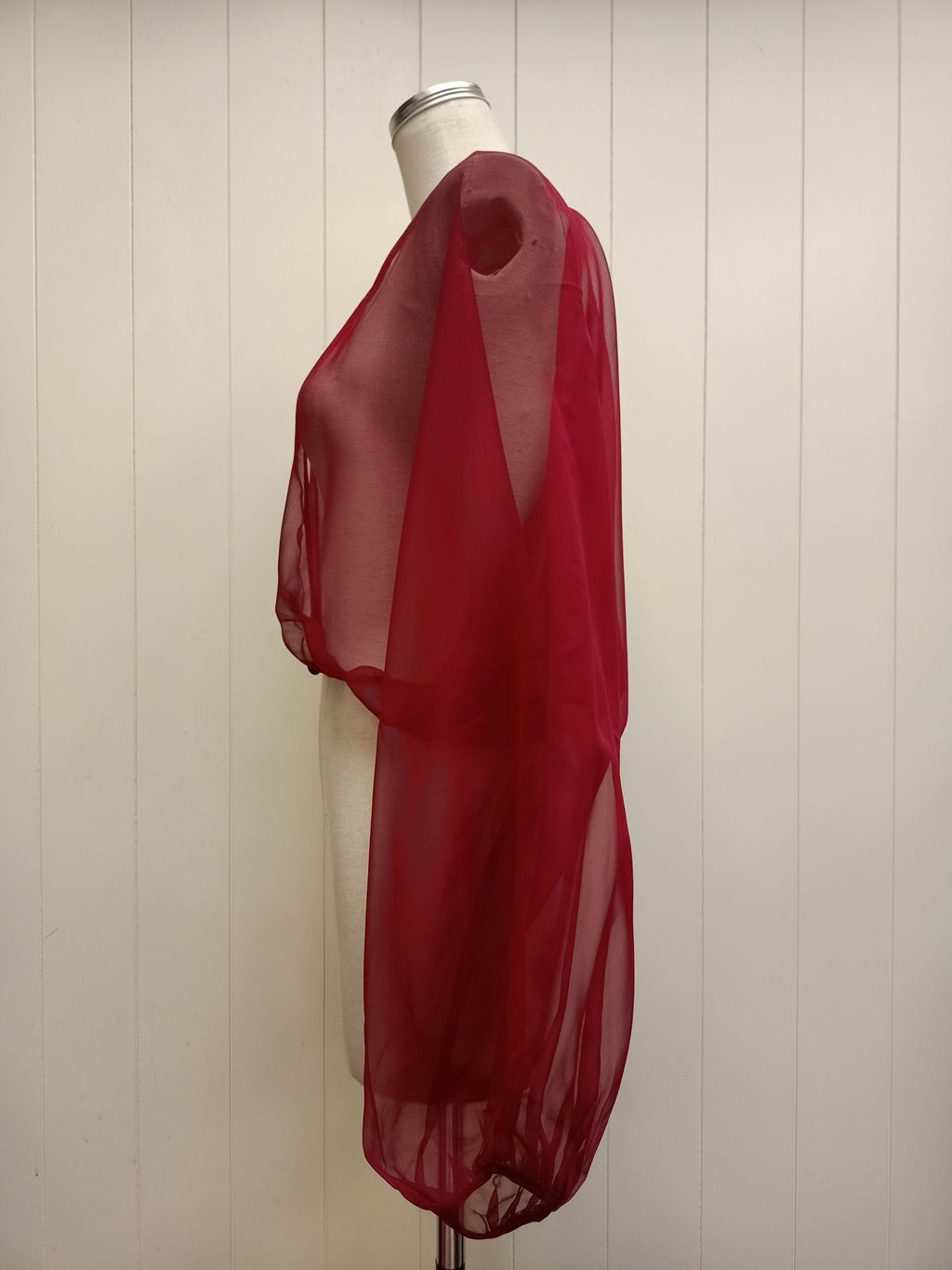 Vintage Burgundy Chiffon Shrug