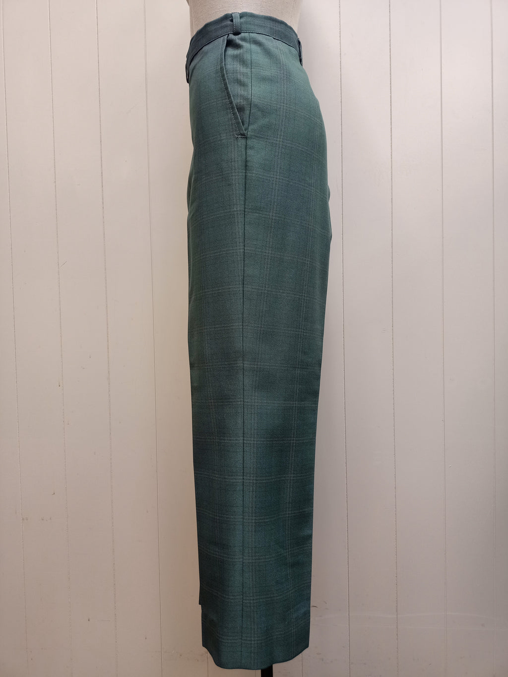 Vintage Mens Green Check Pants