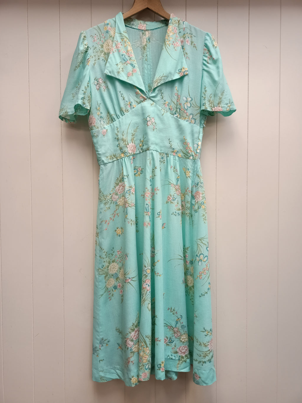 Vintage Mint Floral Dress