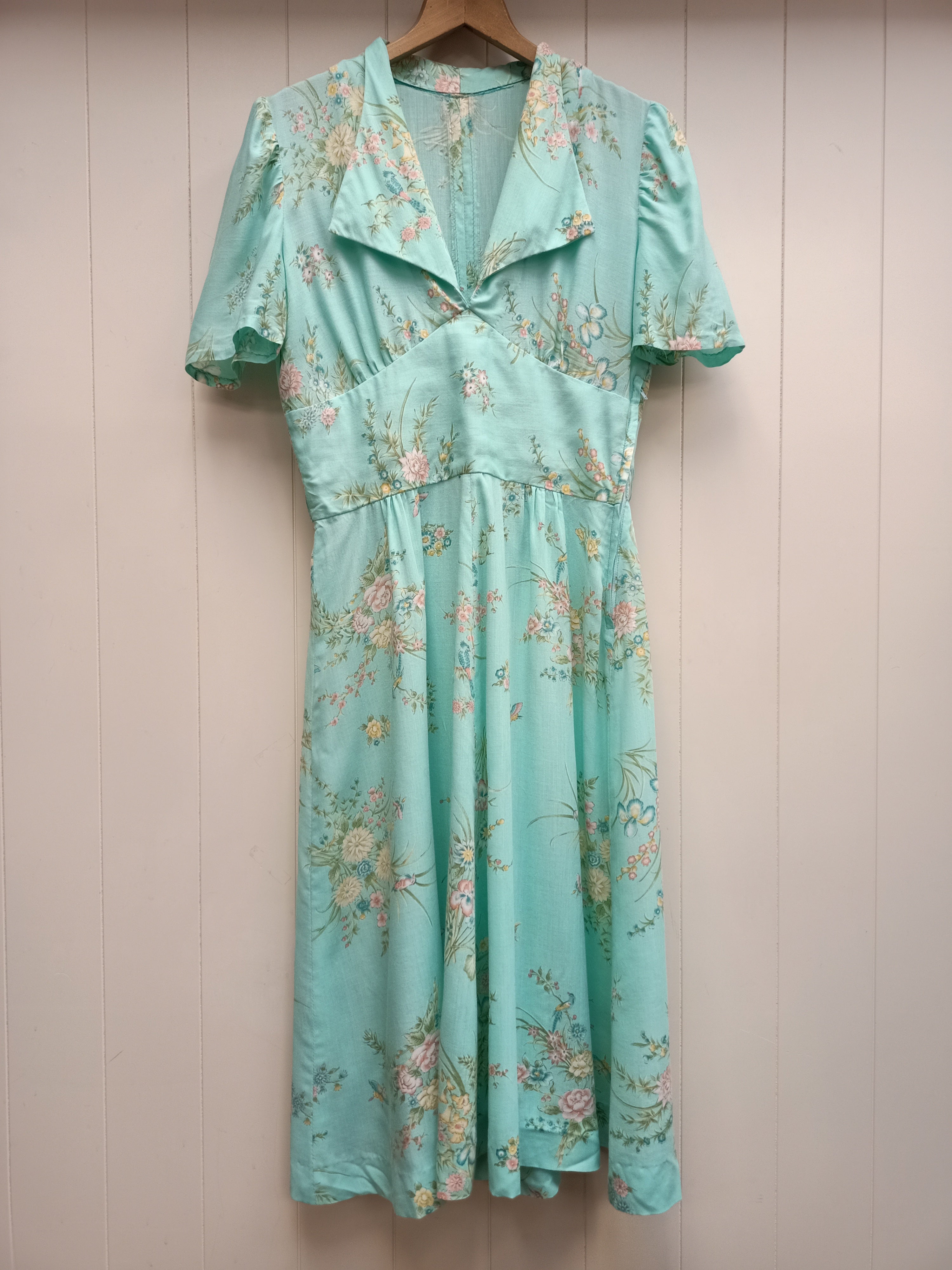 Vintage Mint Floral Dress
