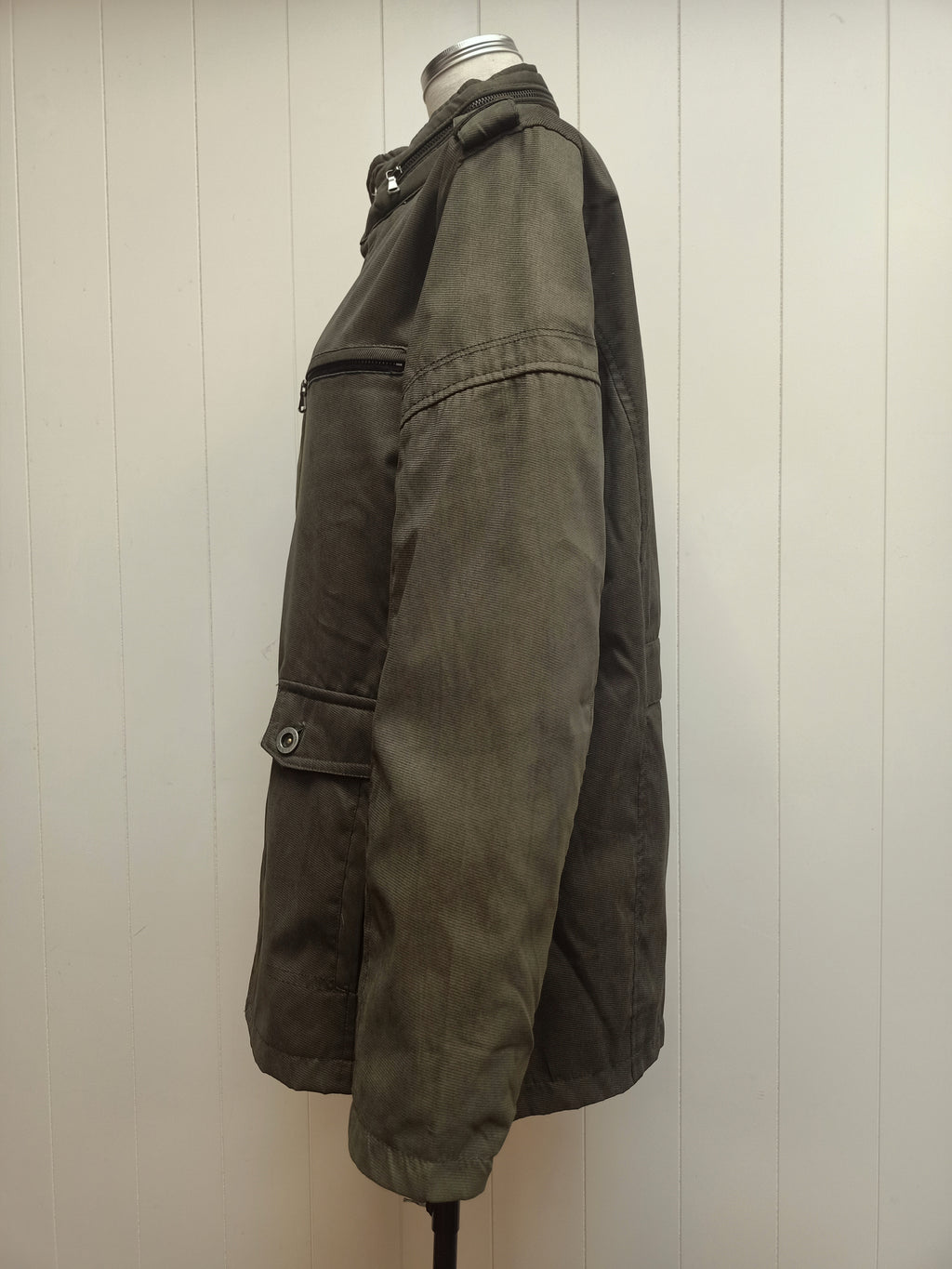 Dark Khaki Green Parka Jacket