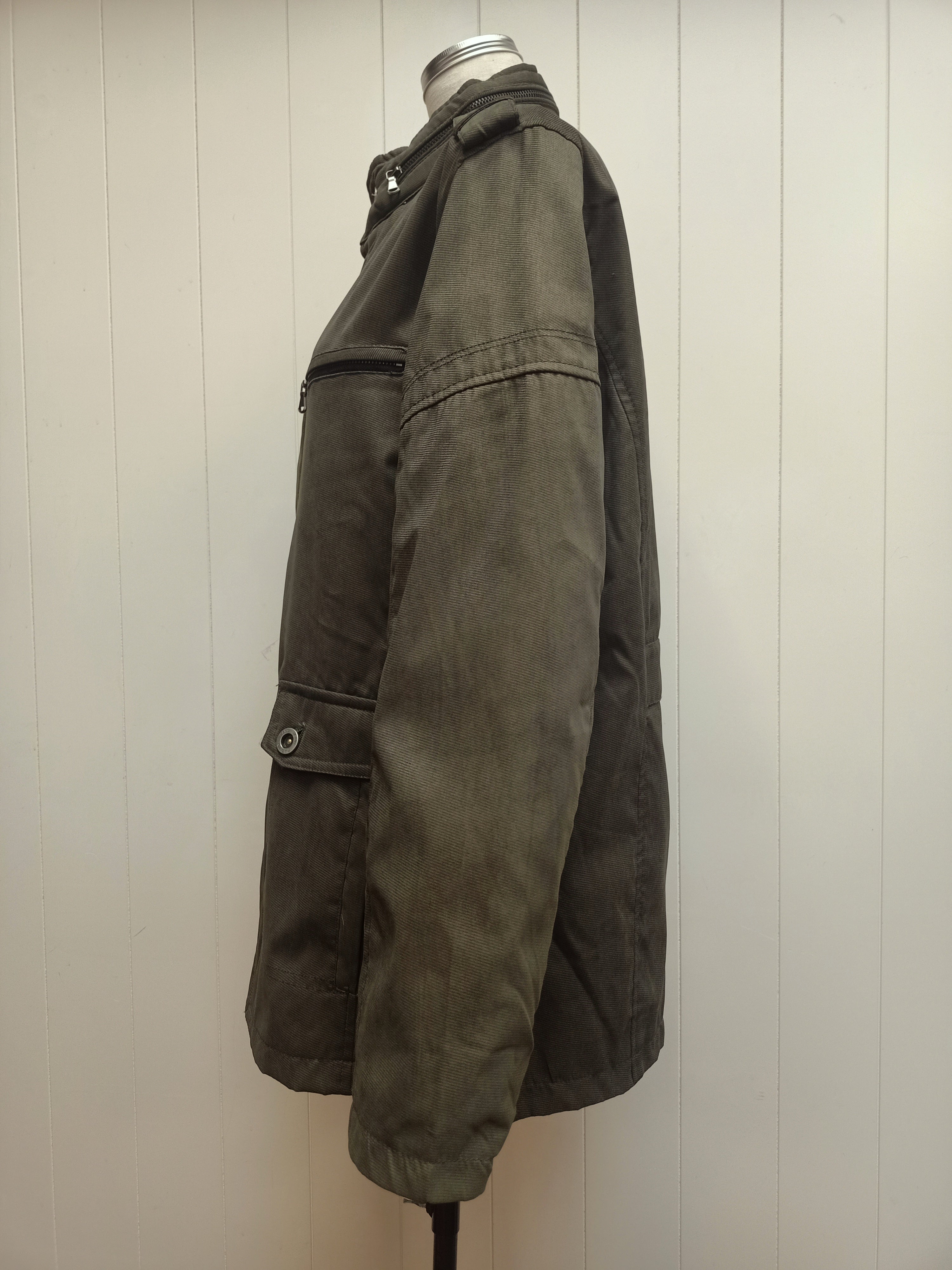 Dark Khaki Green Parka Jacket