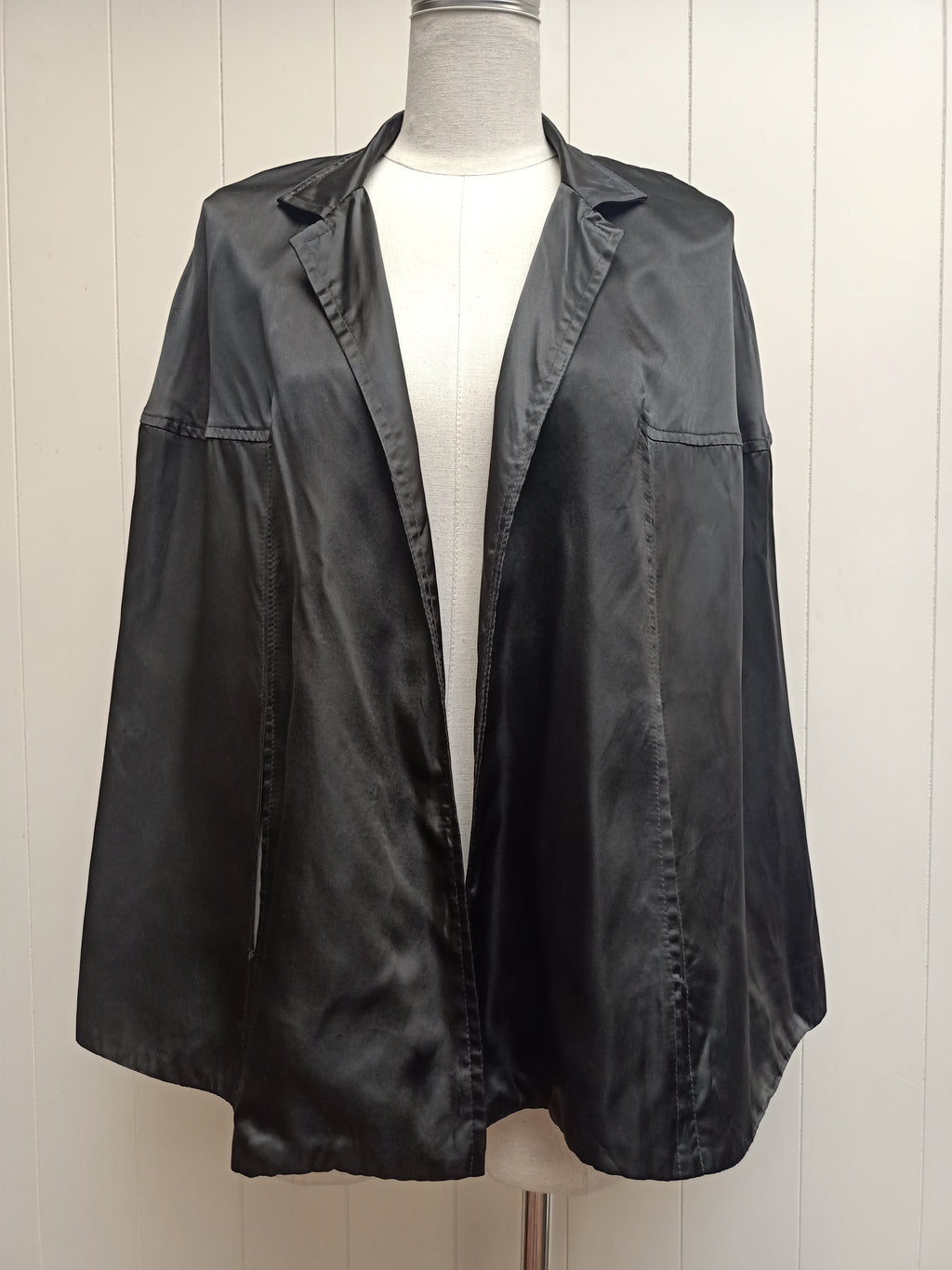 WORLD Black Satin Cape