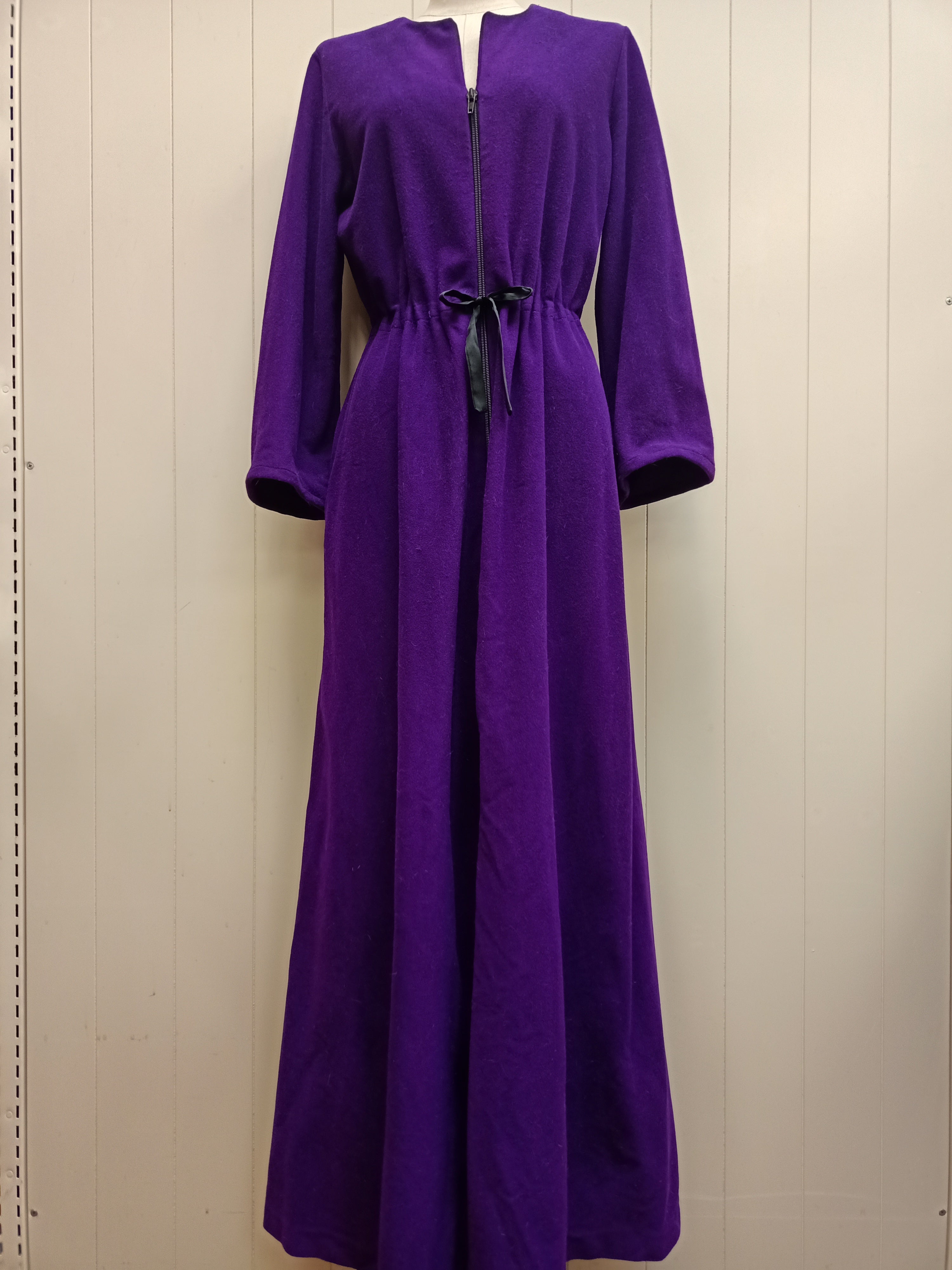 Vintage Purple Fleece Maxi Dress