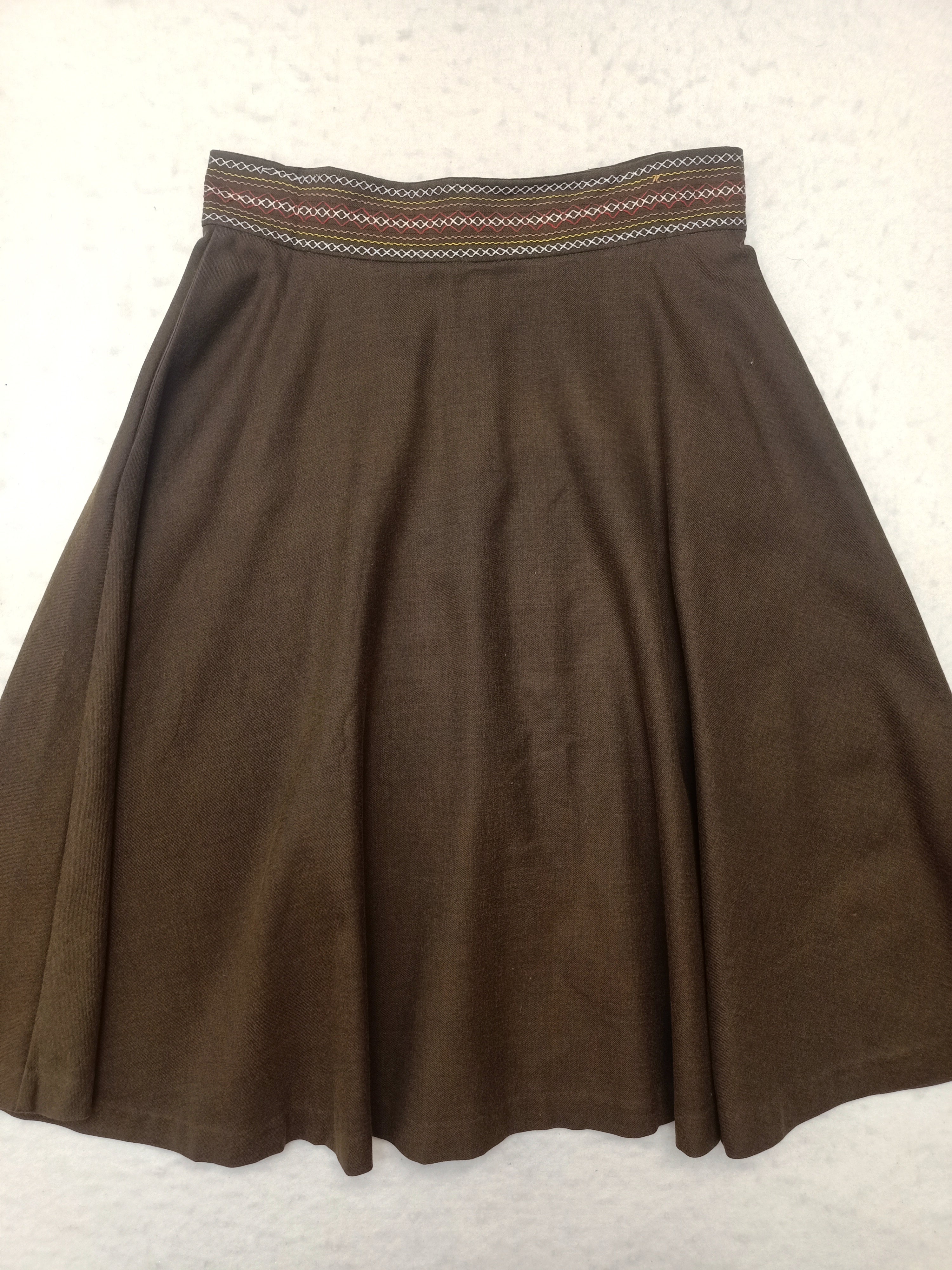 Vintage Fidgits Smocked Brown Skirt