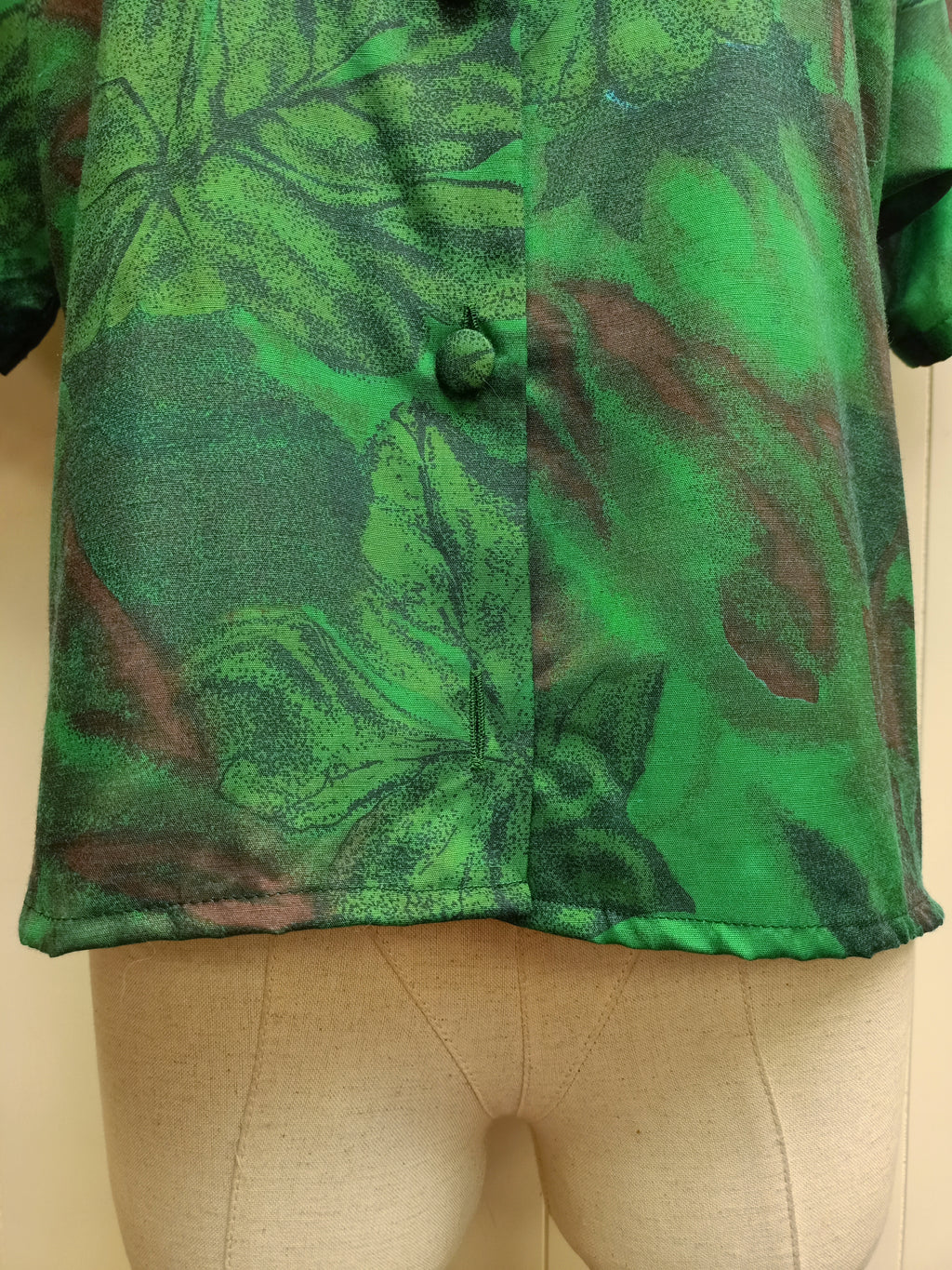 Vintage Green Abstract Button Up Shirt