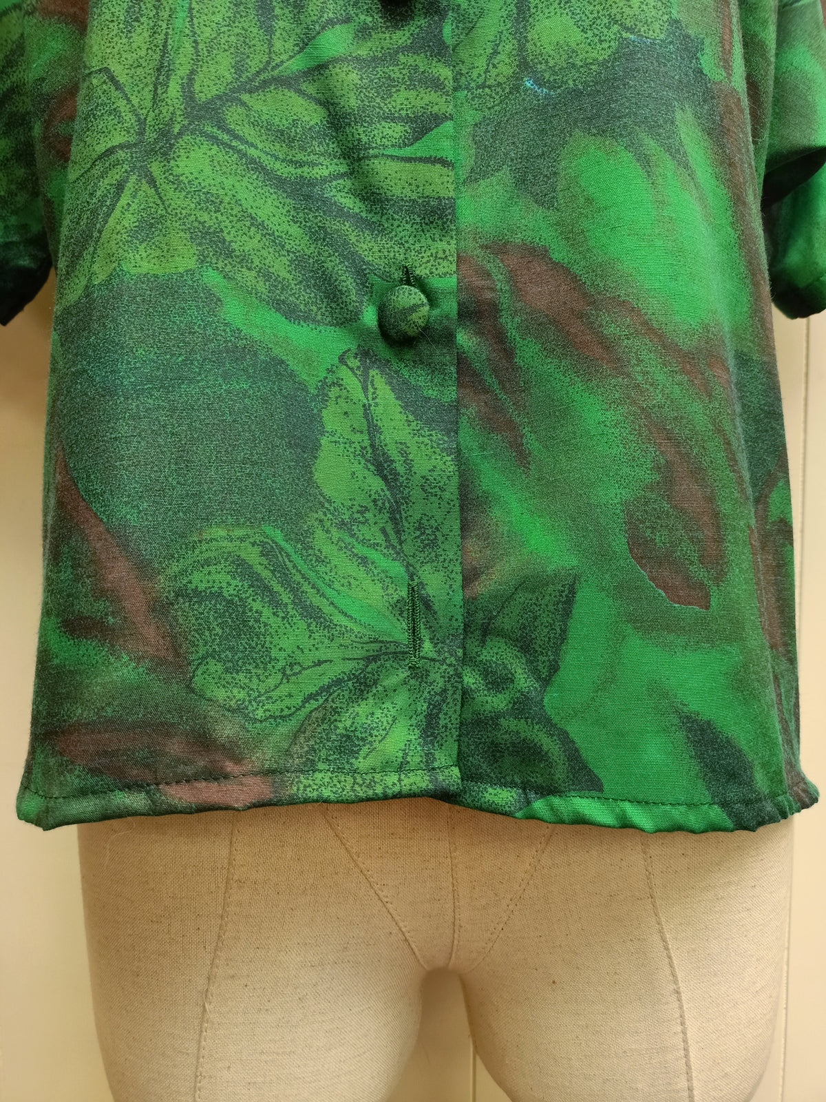 Vintage Green Abstract Button Up Shirt