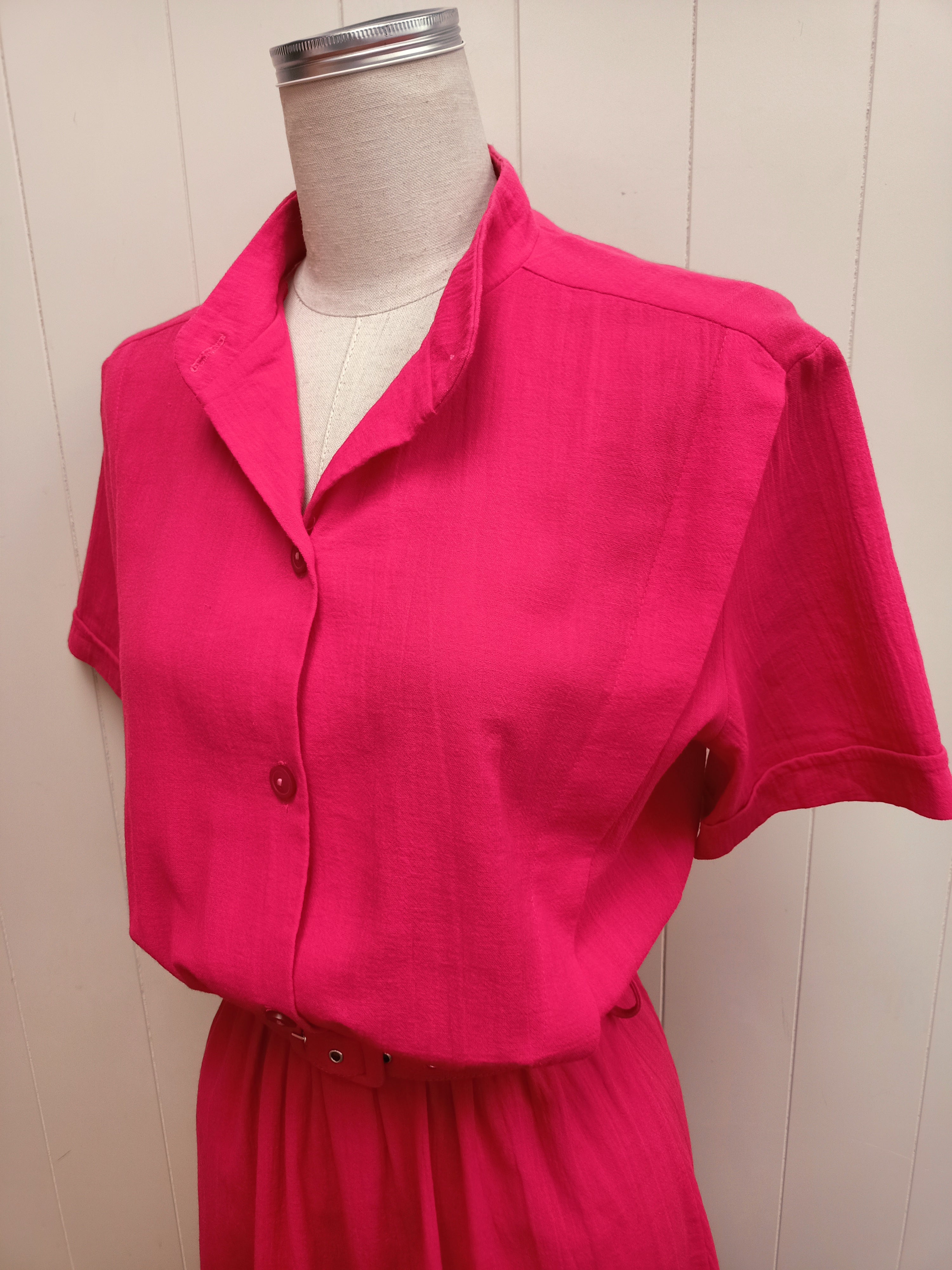 Vintage Breeze Hot Pink Dress