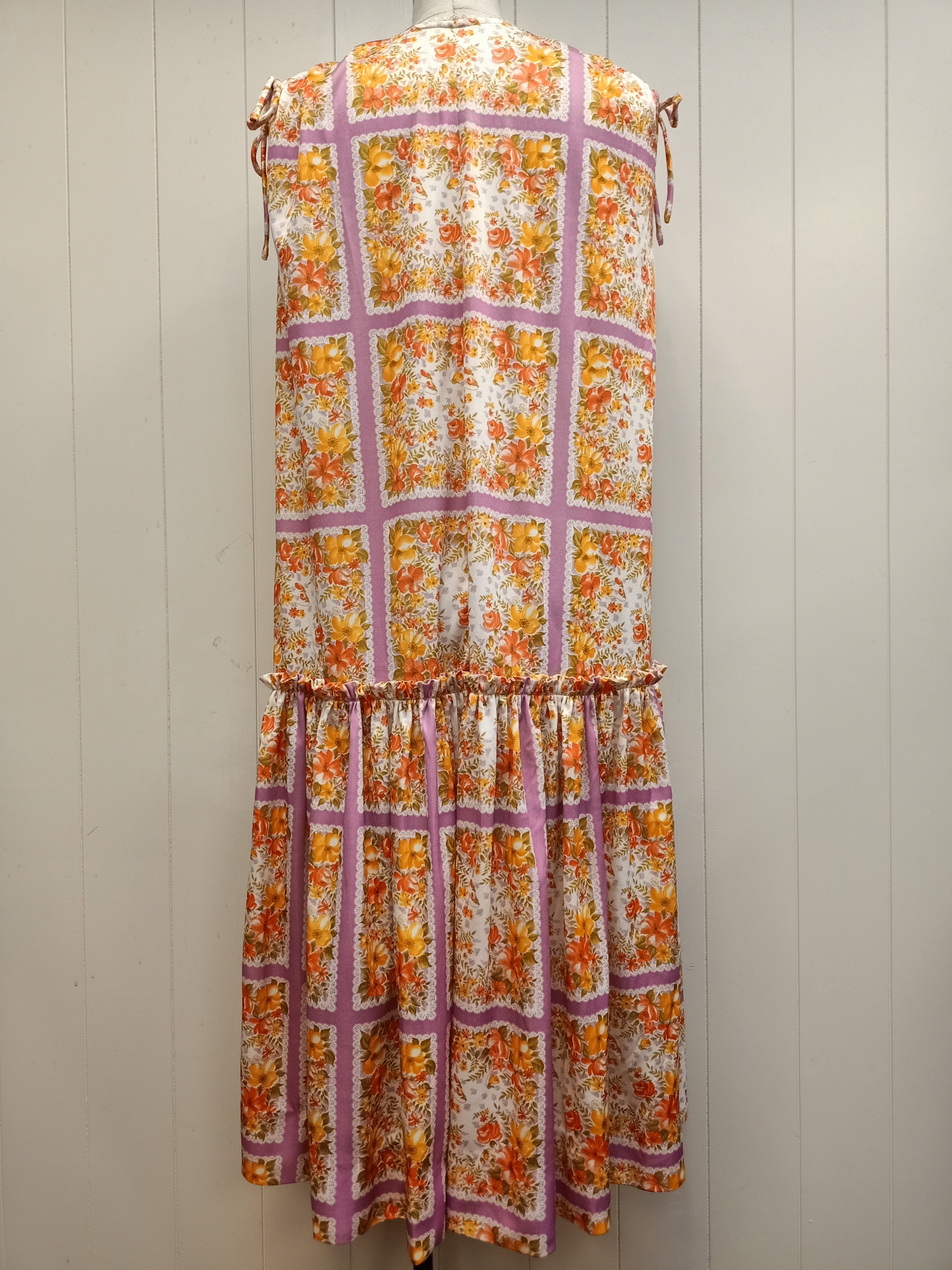 Vintage Floral Windowpane Dress