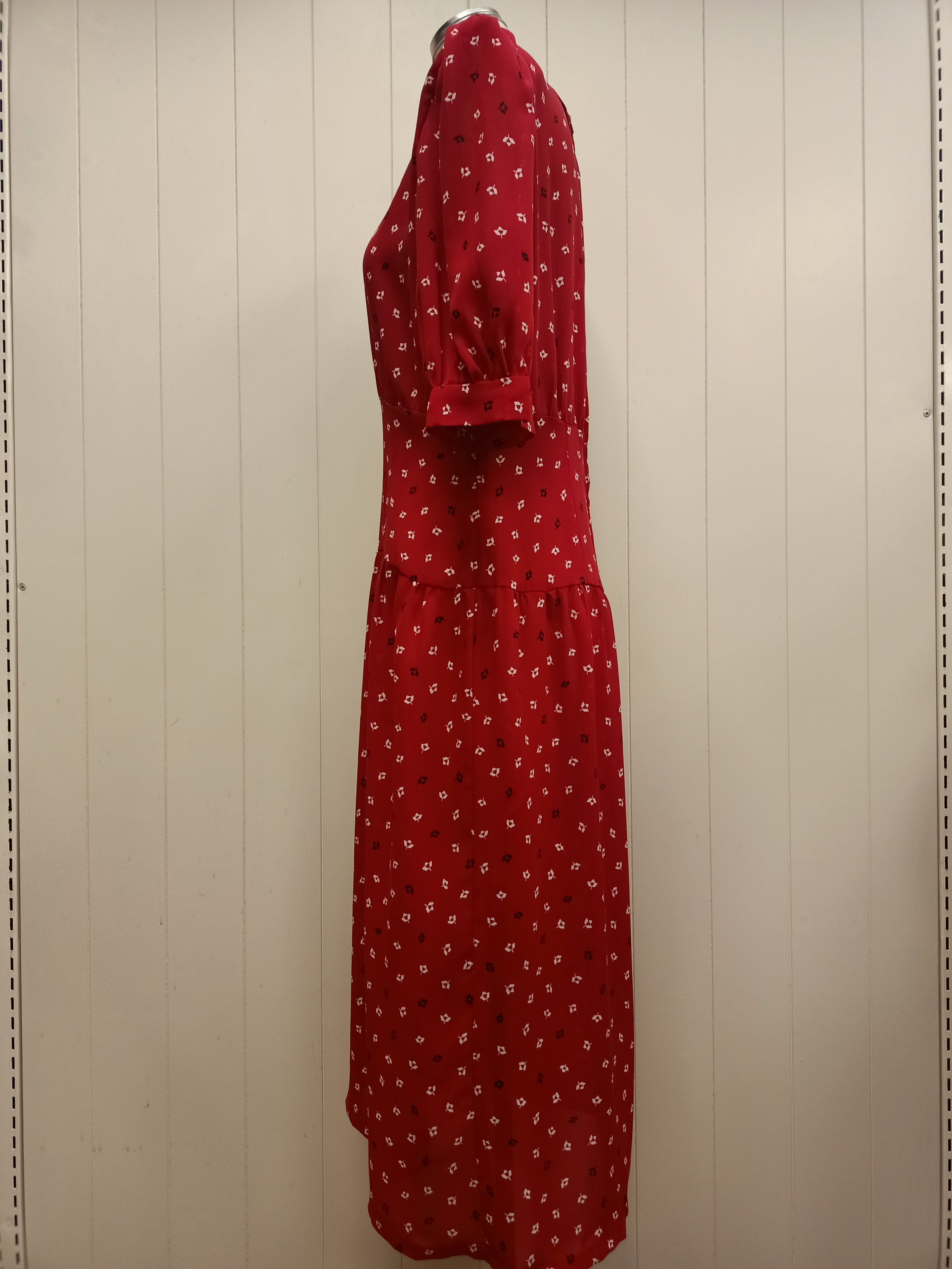 Vintage Leaf Chiffon Dress