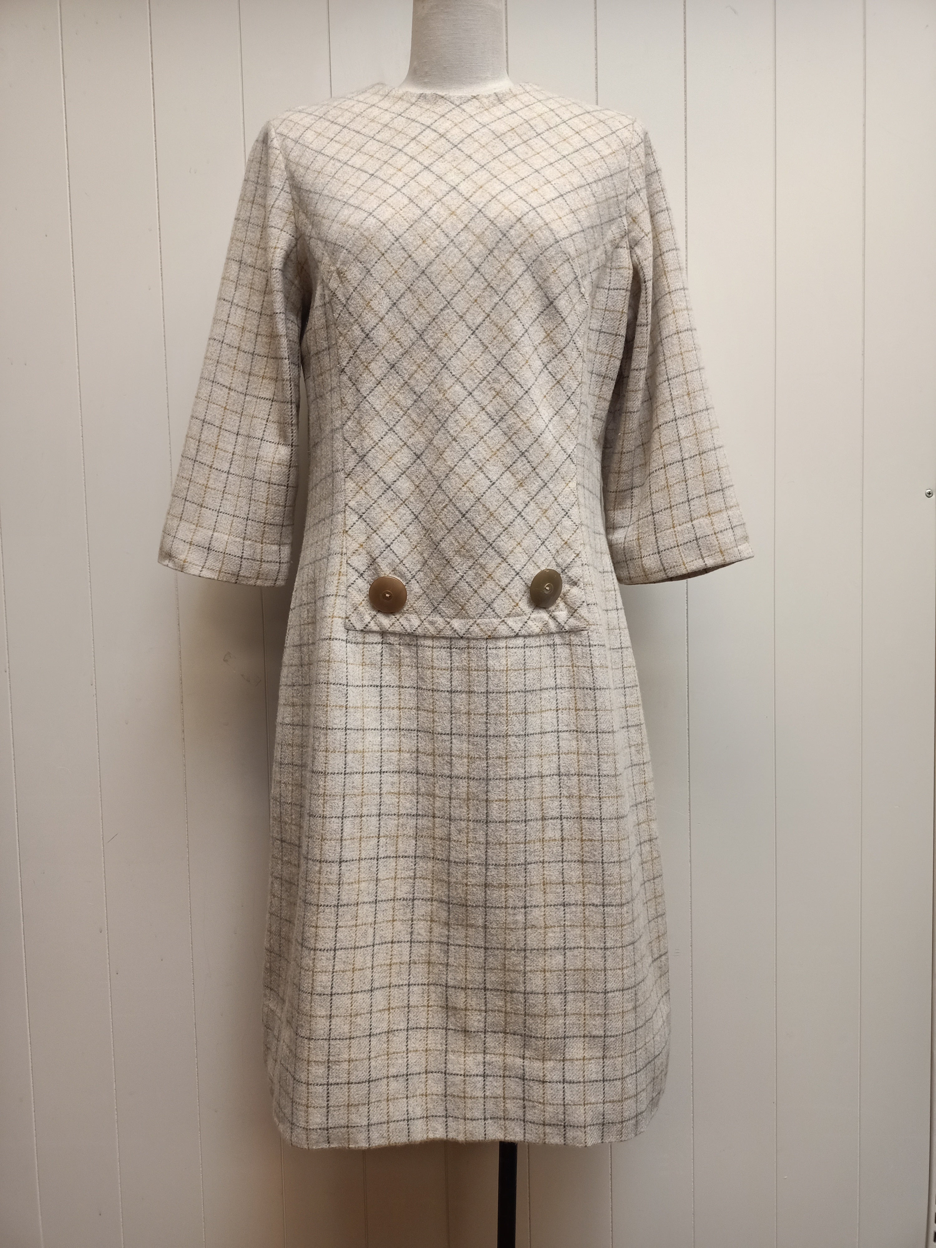 Vintage An Exton Garment Windowpane Dress