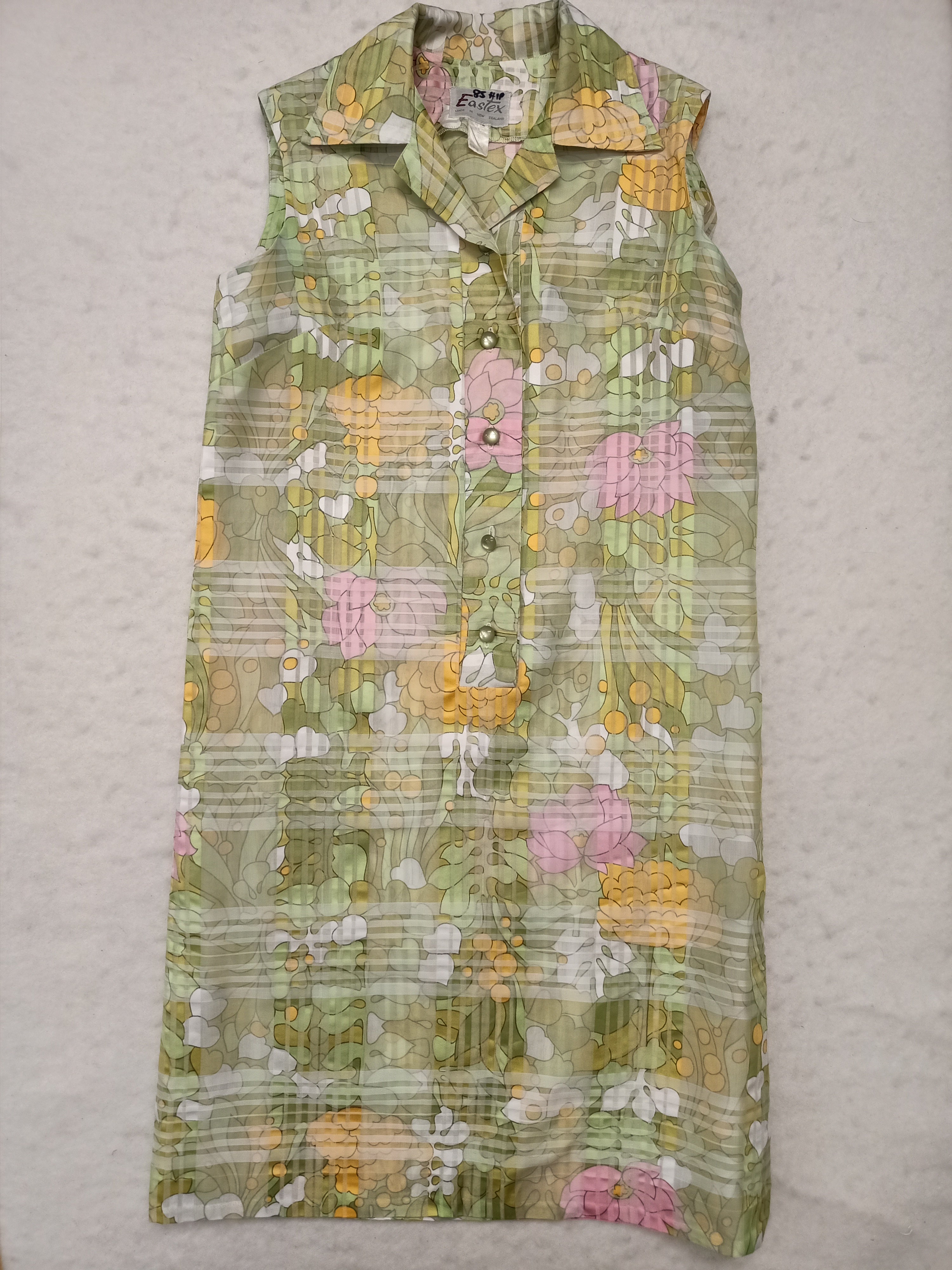 Vintage Eastex Plaid Floral Dress