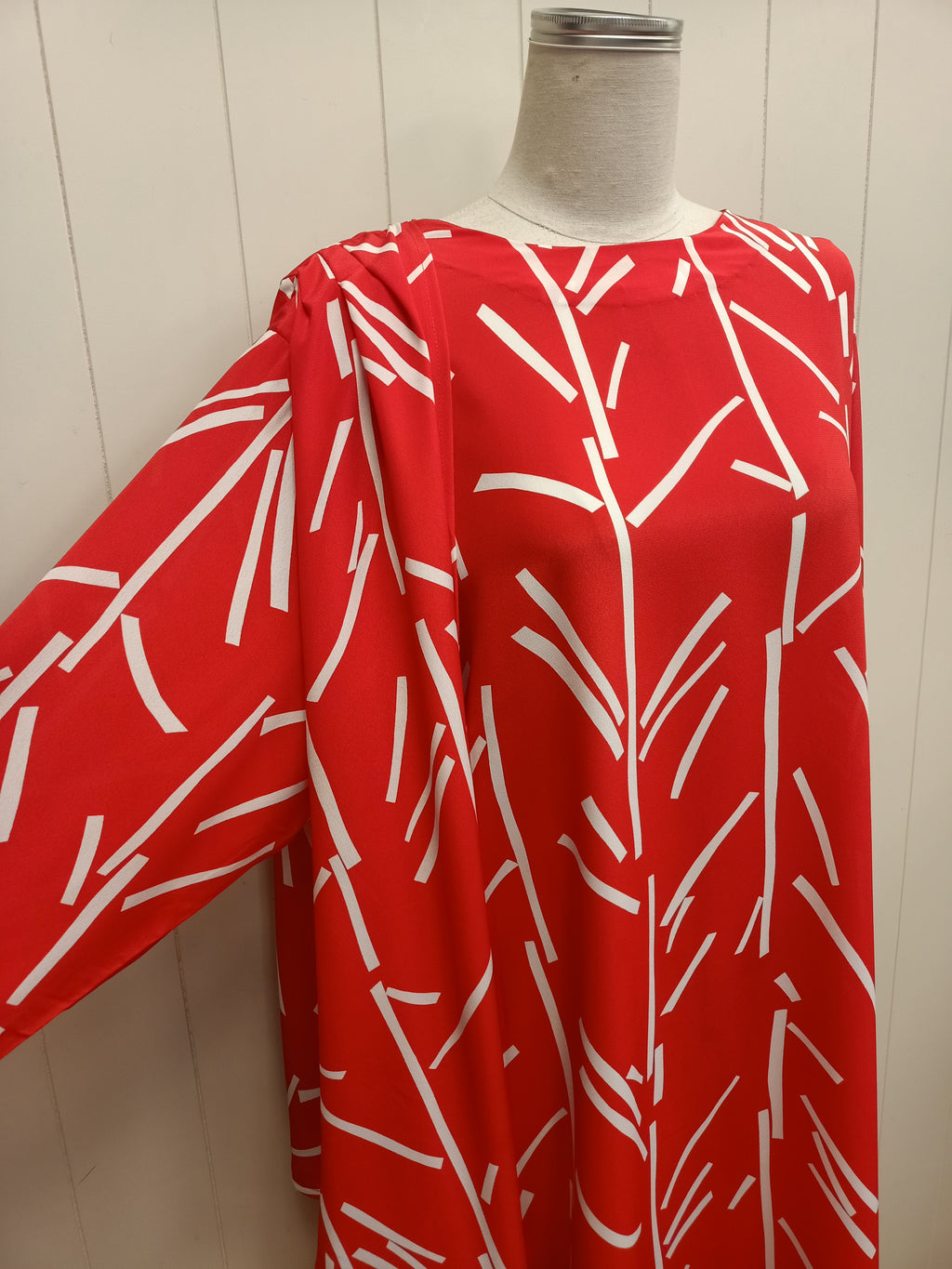 Vintage Red Abstract Dress