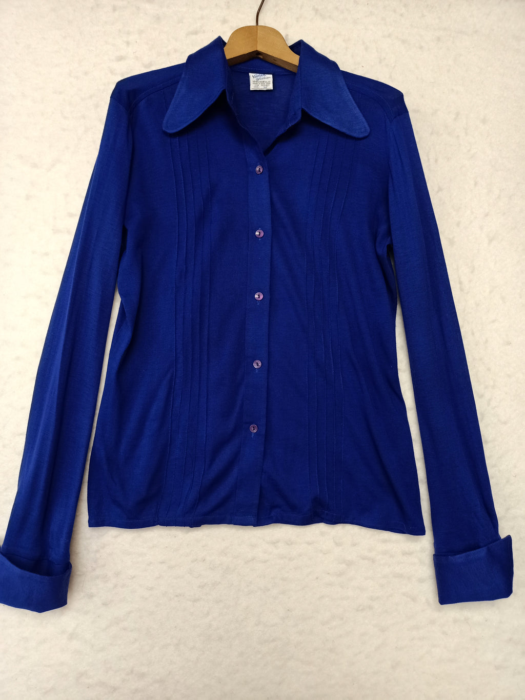 Vintage Knitted Fashion Blue Shirt