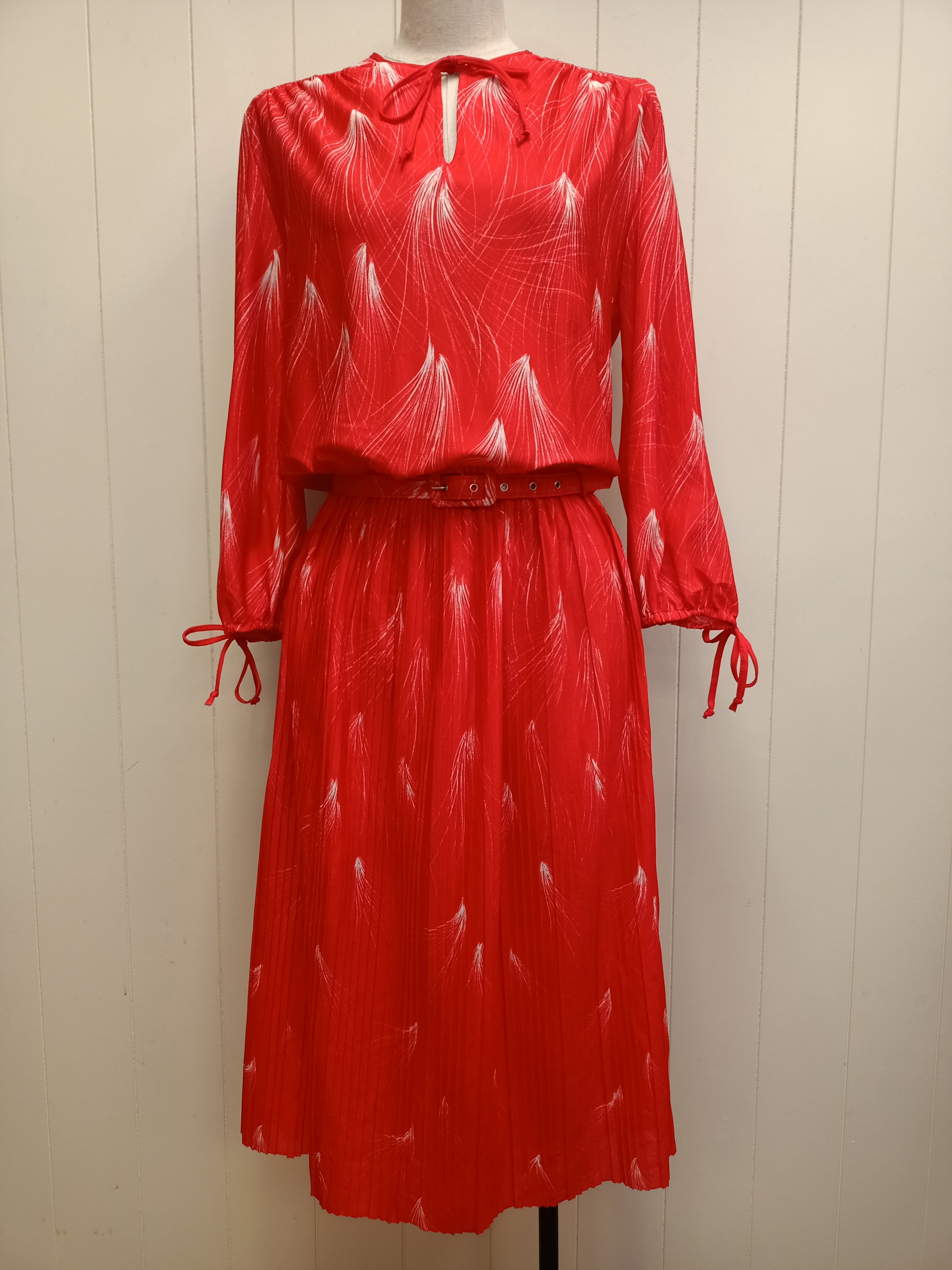 Vintage Osti Abstract Feather Dress