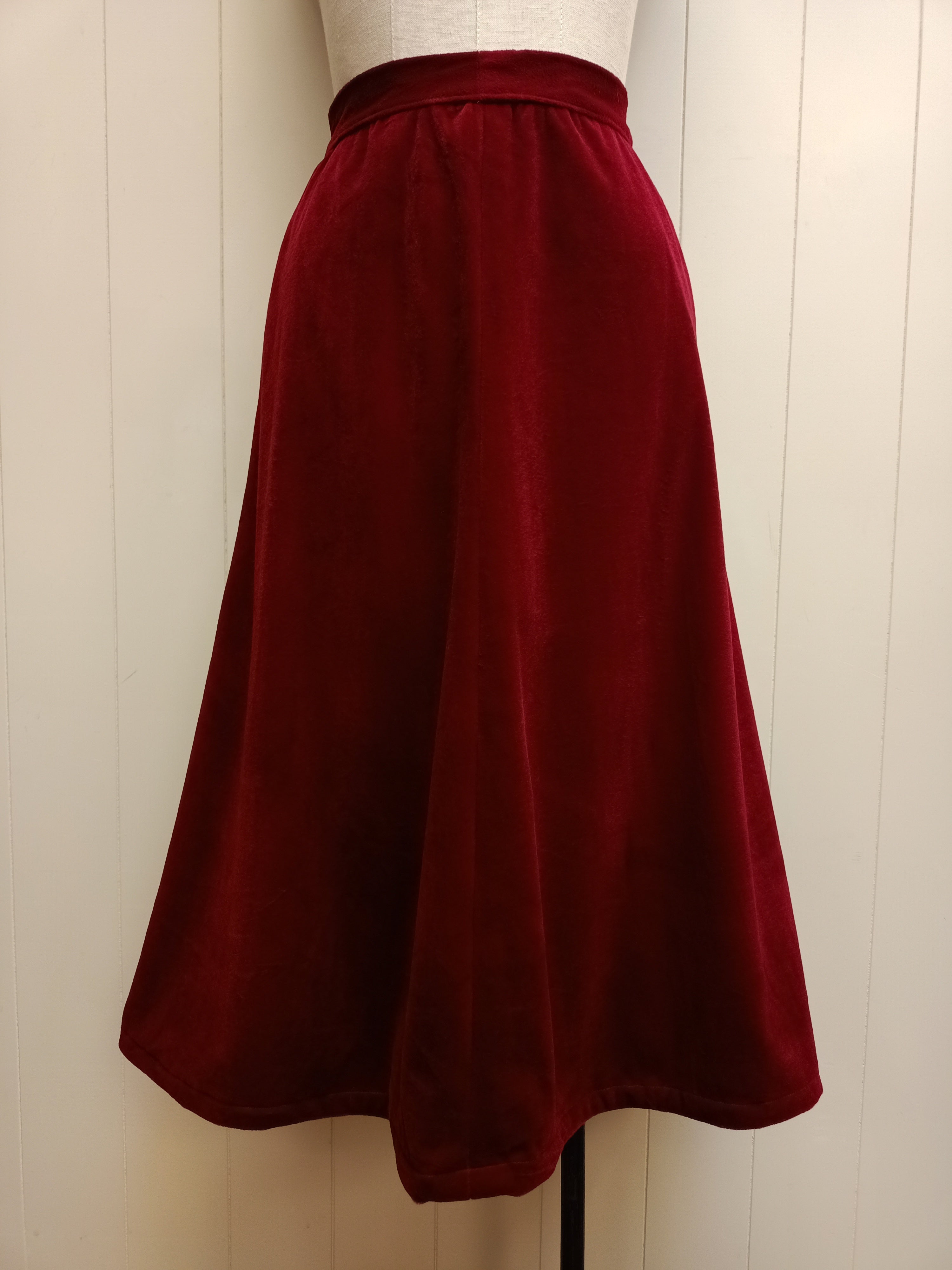 Vintage Red Velvet Skirt