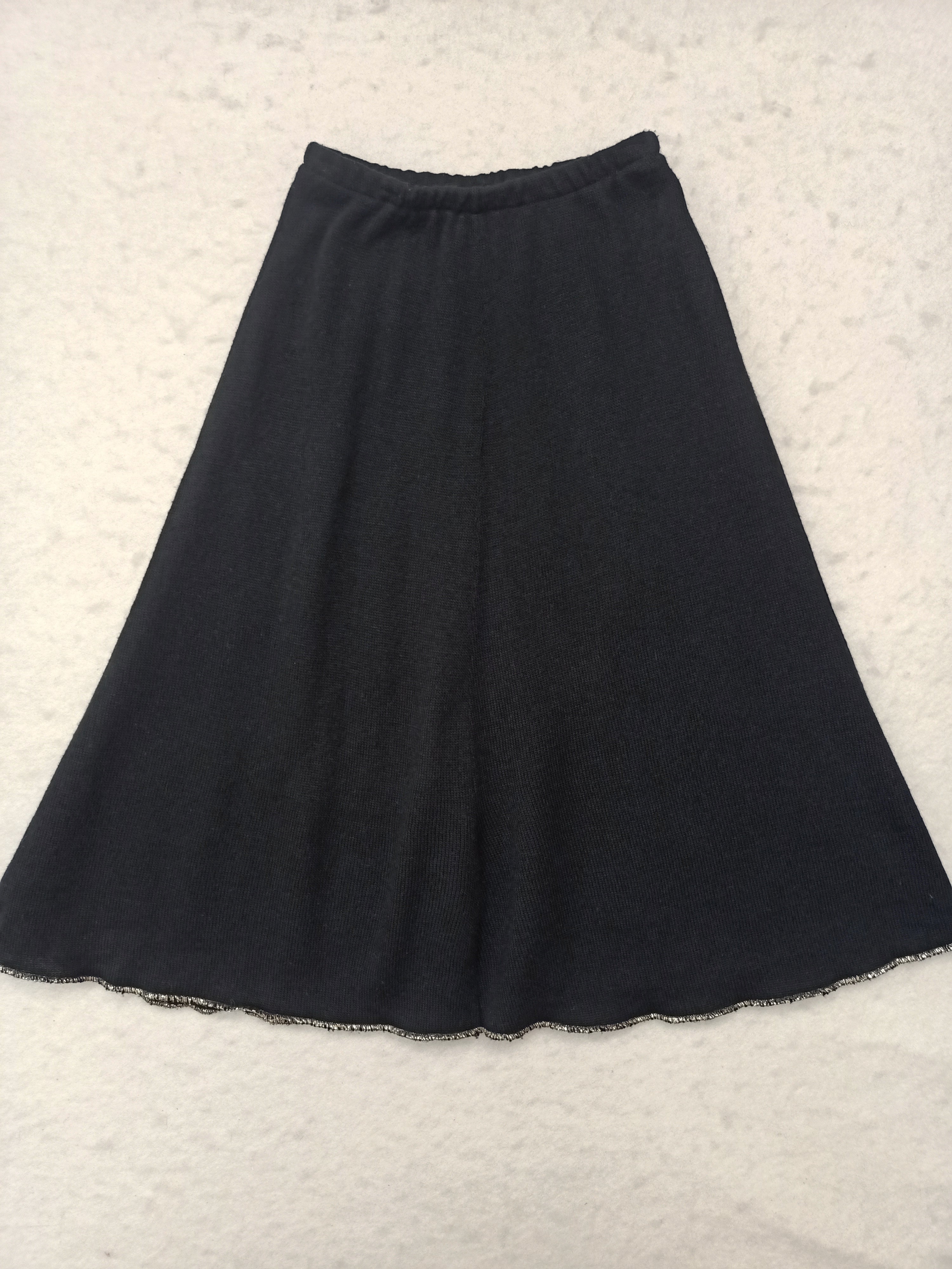 Vintage Black Gold Knit Skirt
