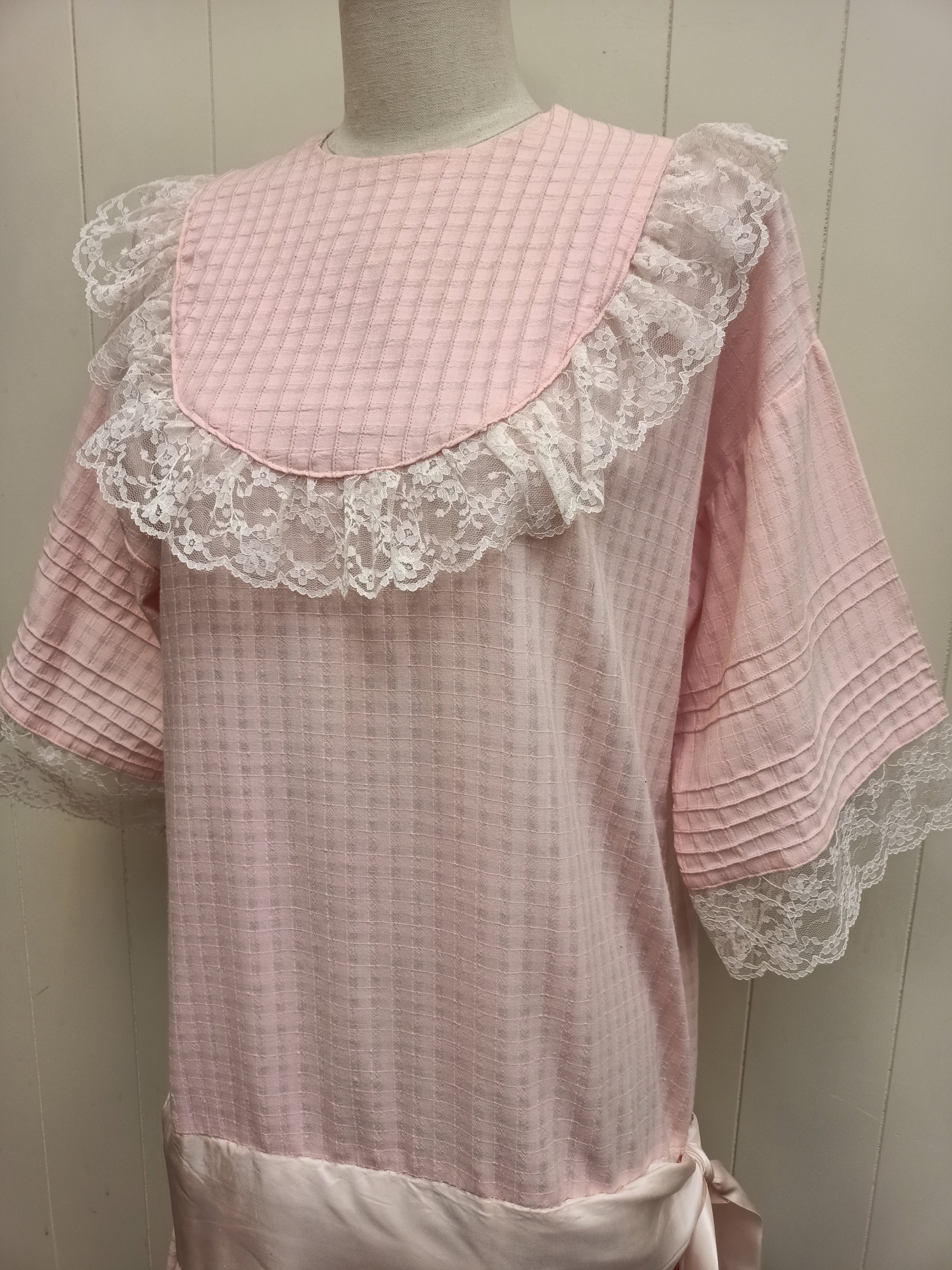 Vintage Pastel Pink Drop Waist Dress