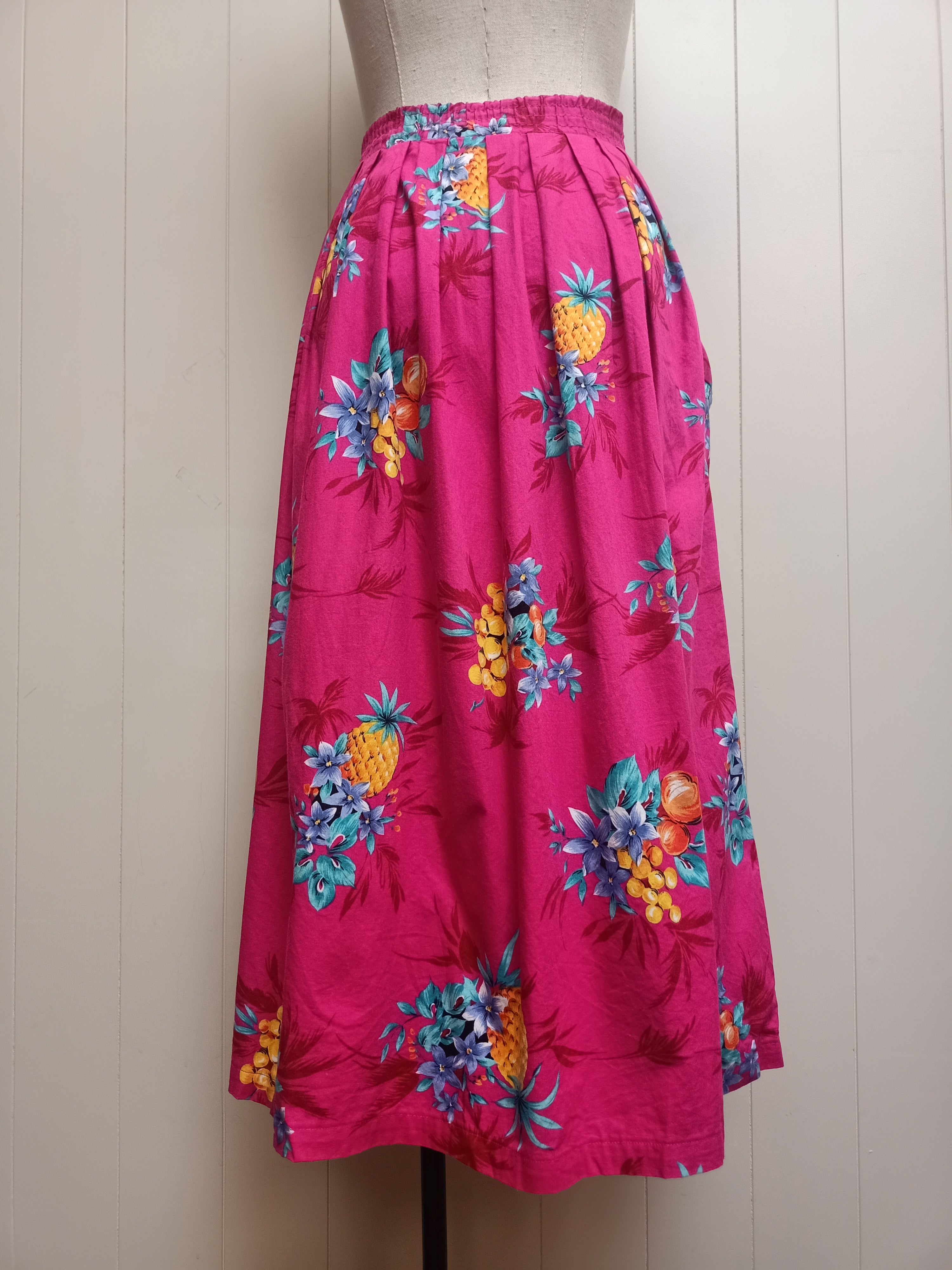 Vintage Tropical Fruit Floral Skirt