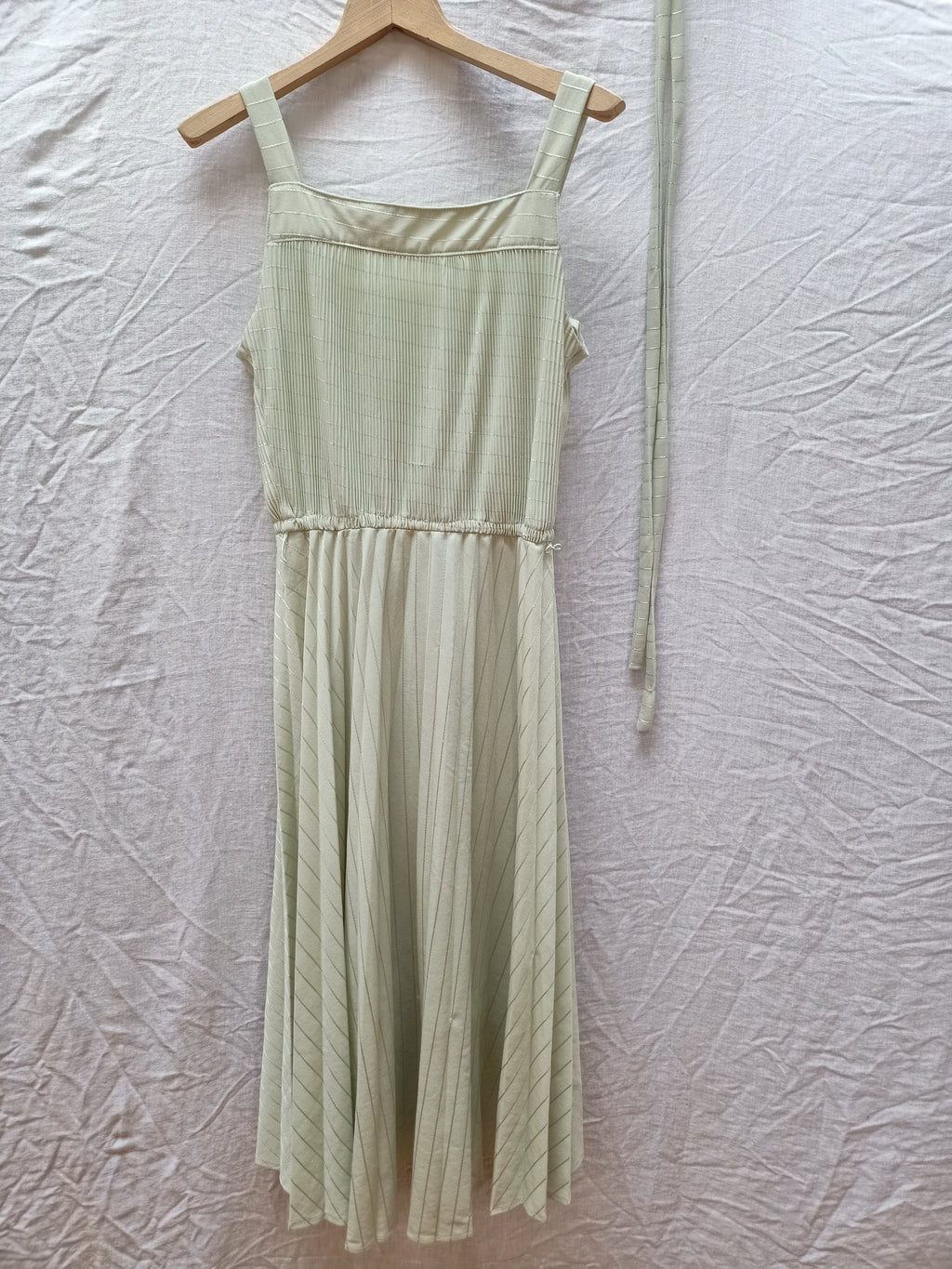 Vintage Sage Striped Dress