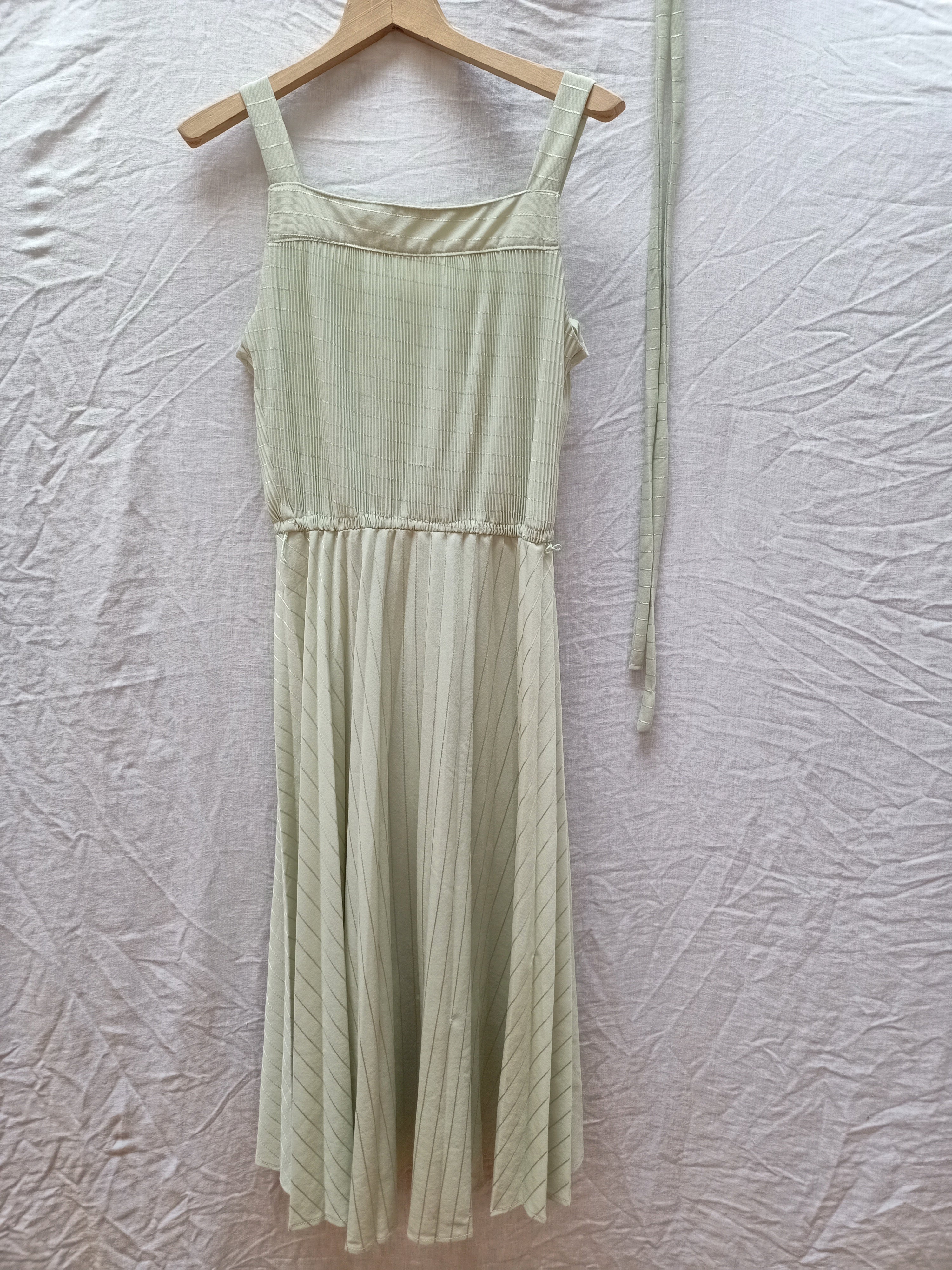 Vintage Sage Striped Dress