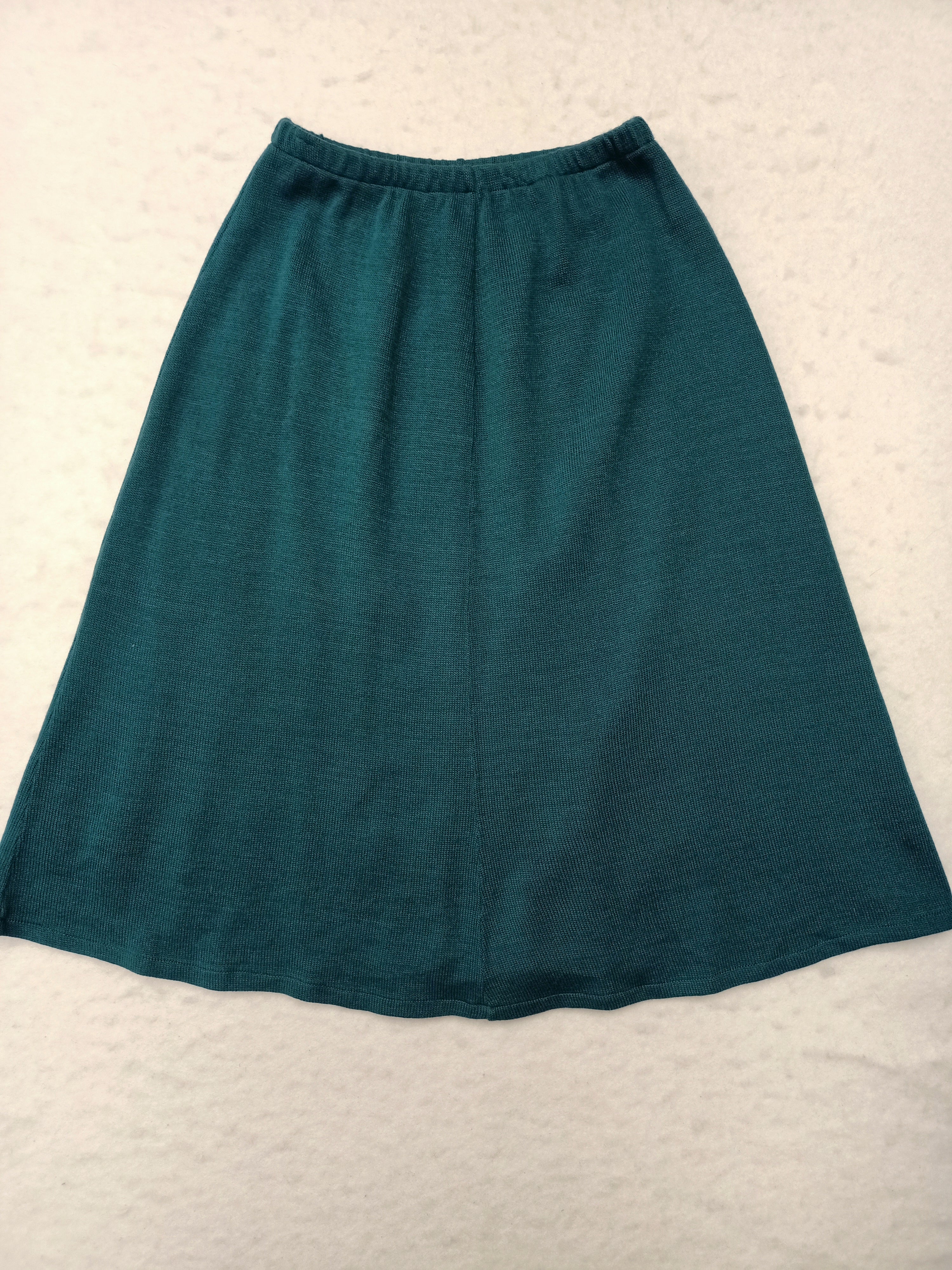 Vintage Teal Jersey Knit Skirt