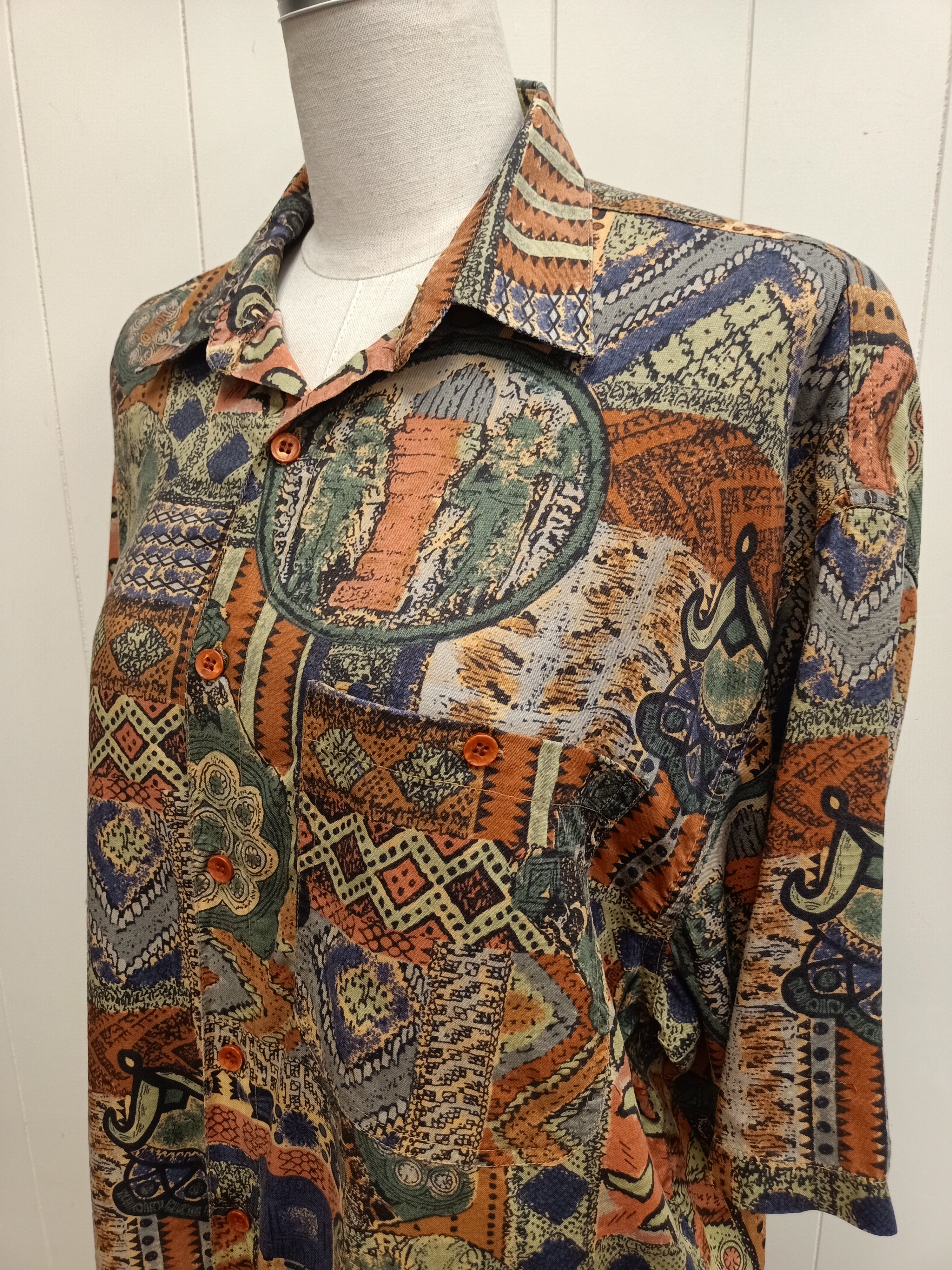 Vintage Mosaic Cropped Shirt