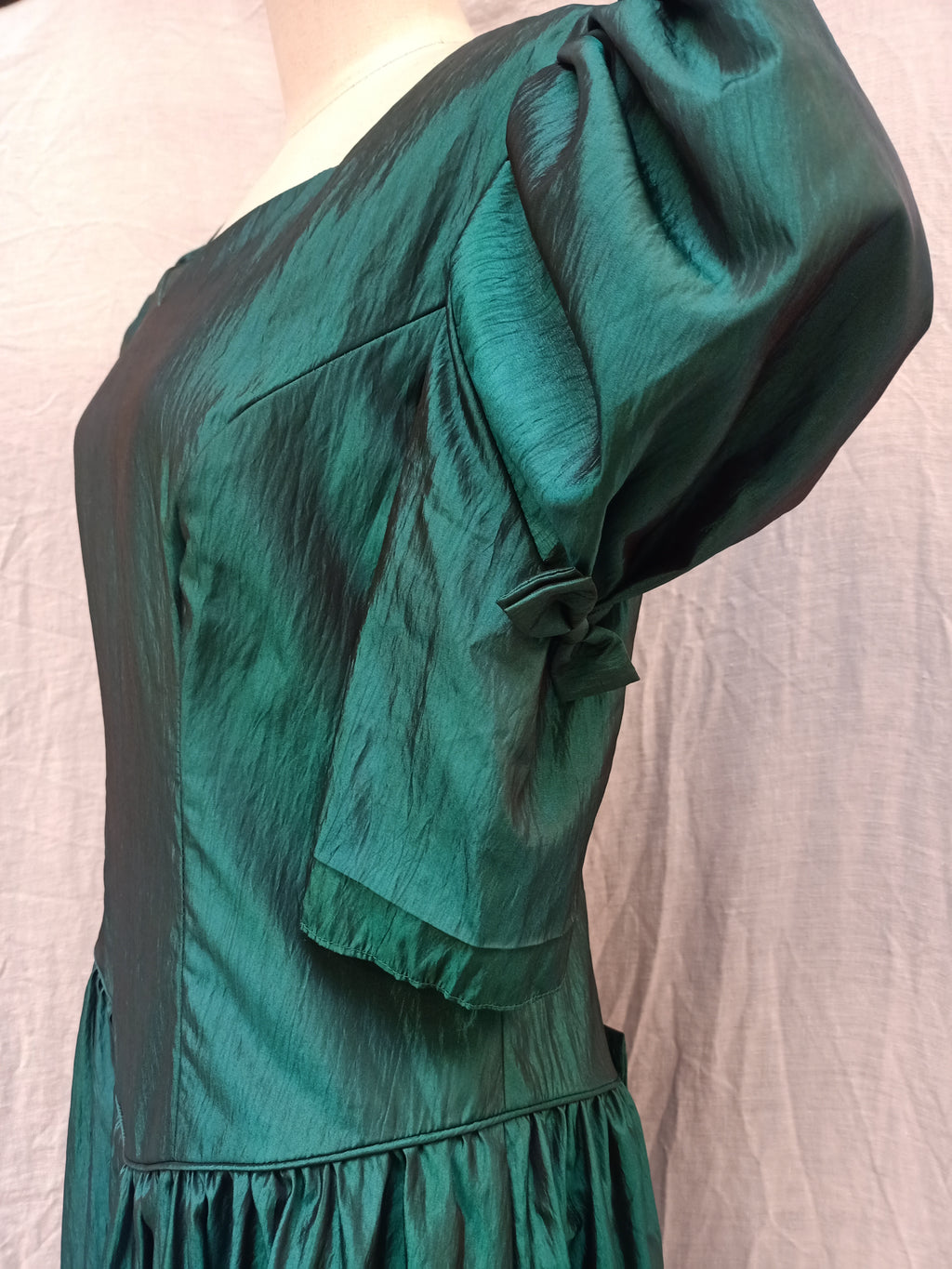 Vintage Satin Puff Dress