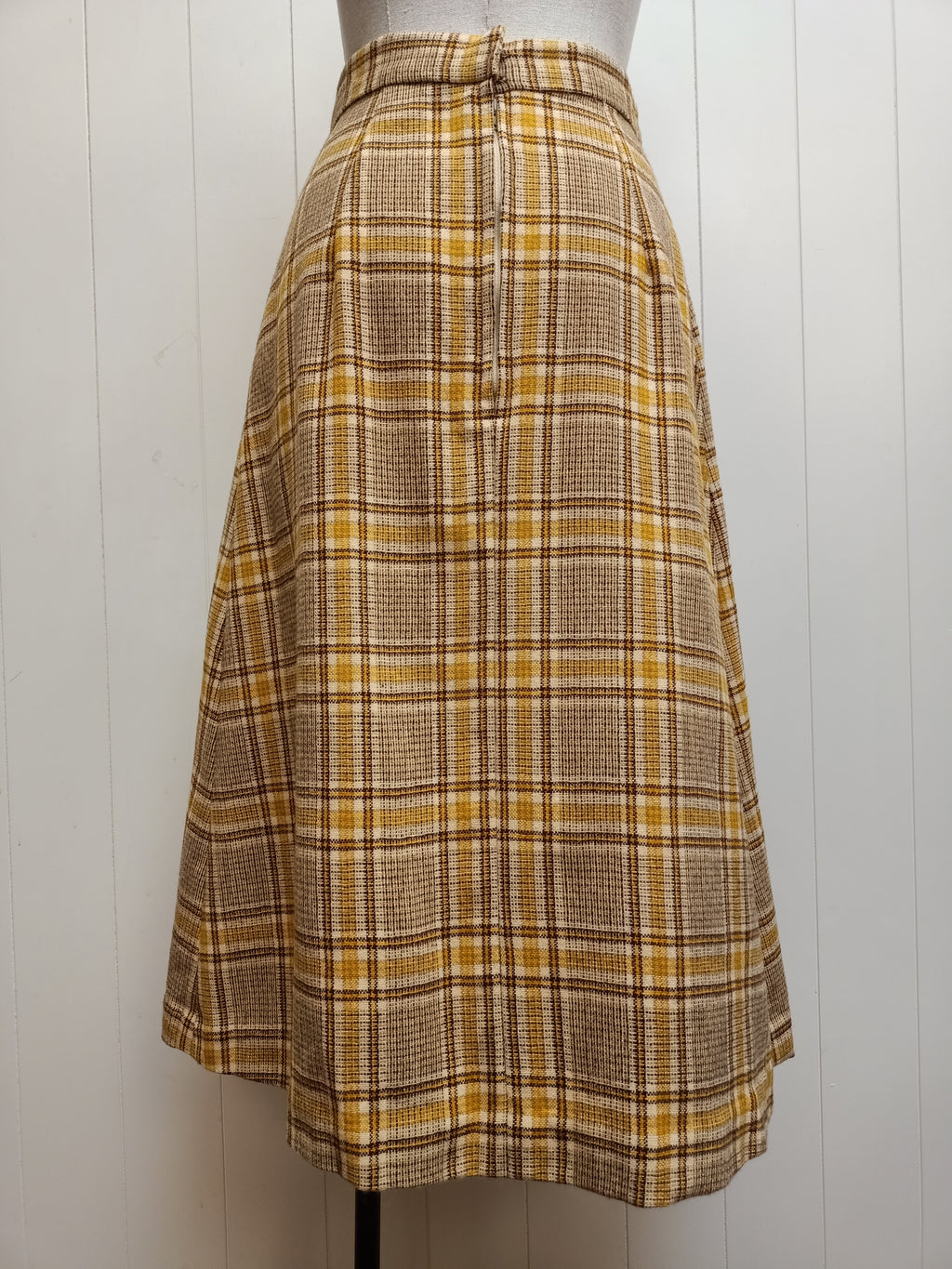 Vintage Mustard Plaid Skirt