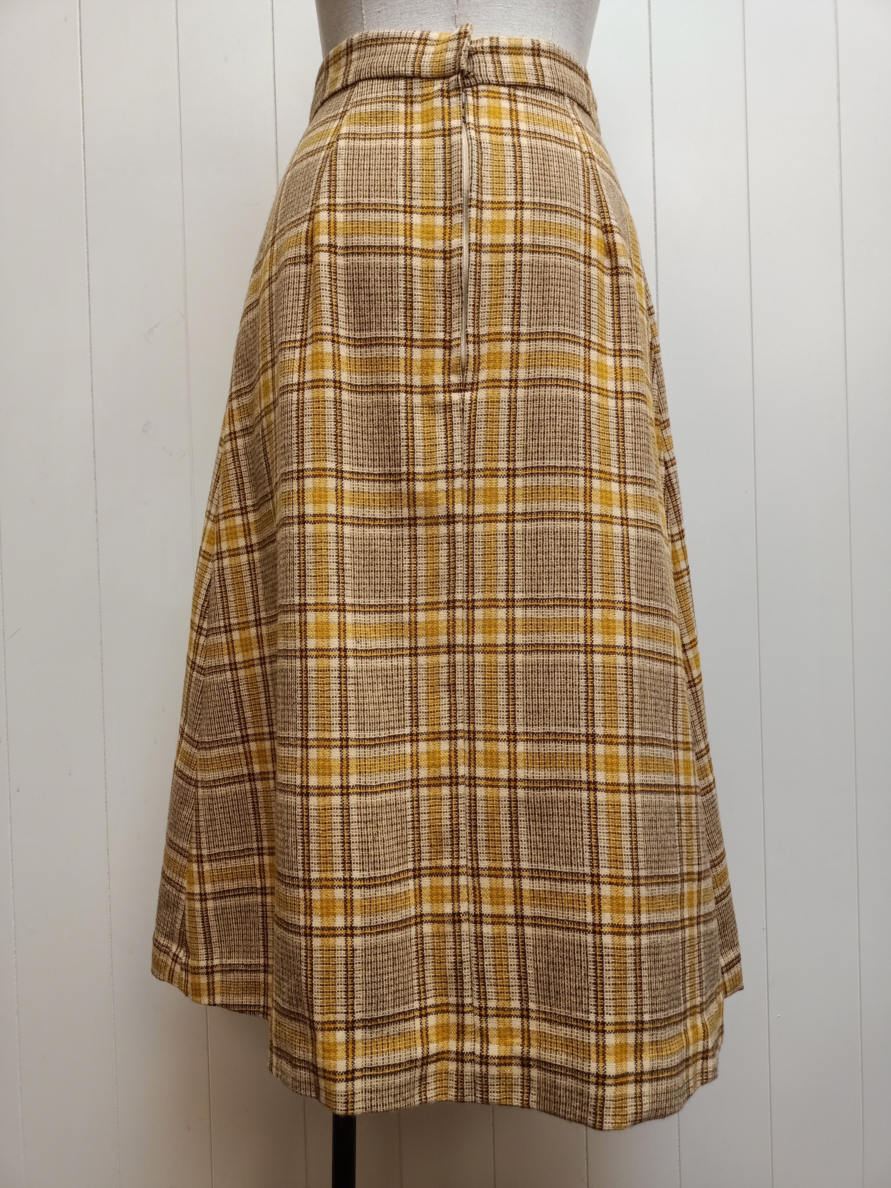 Vintage Mustard Plaid Skirt