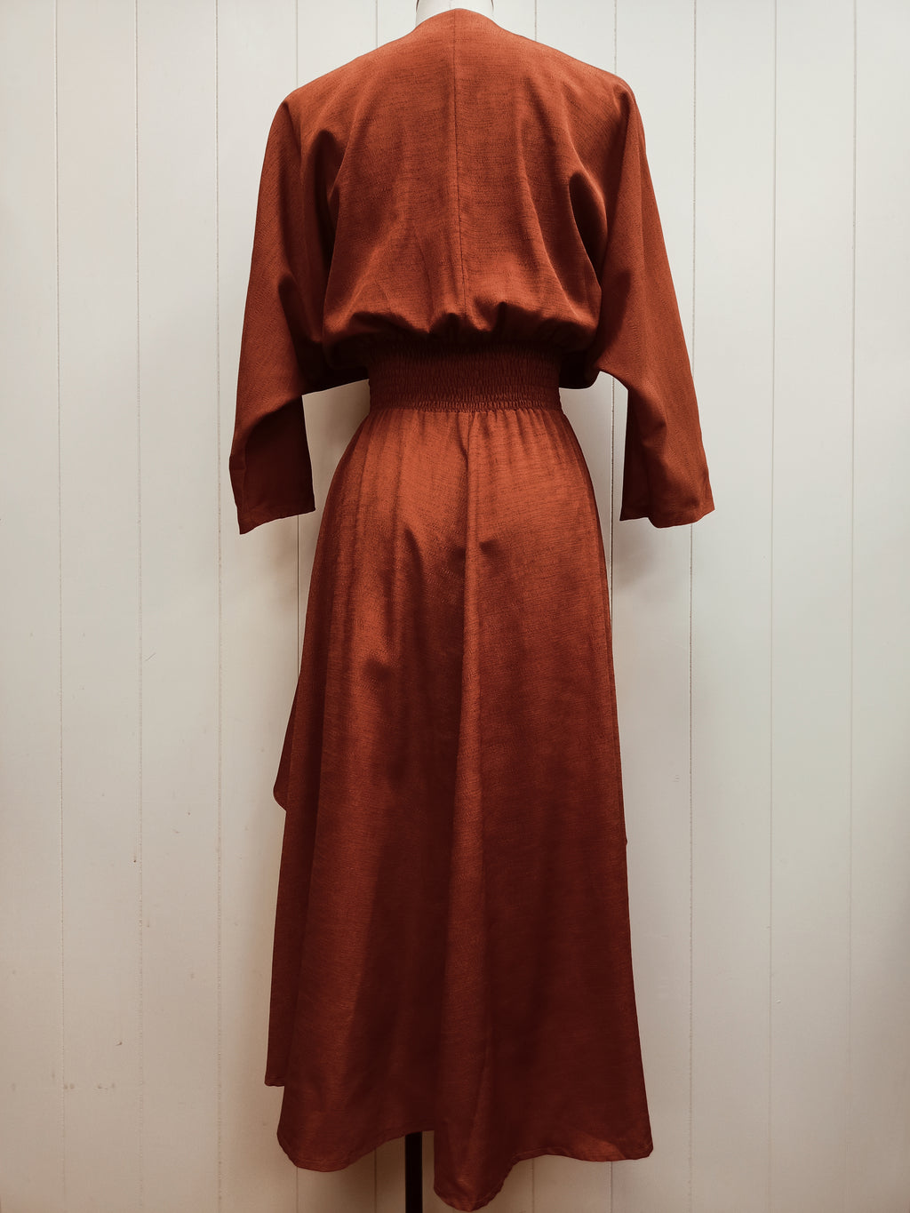 Vintage Ascot Copper Slub Satin Dress