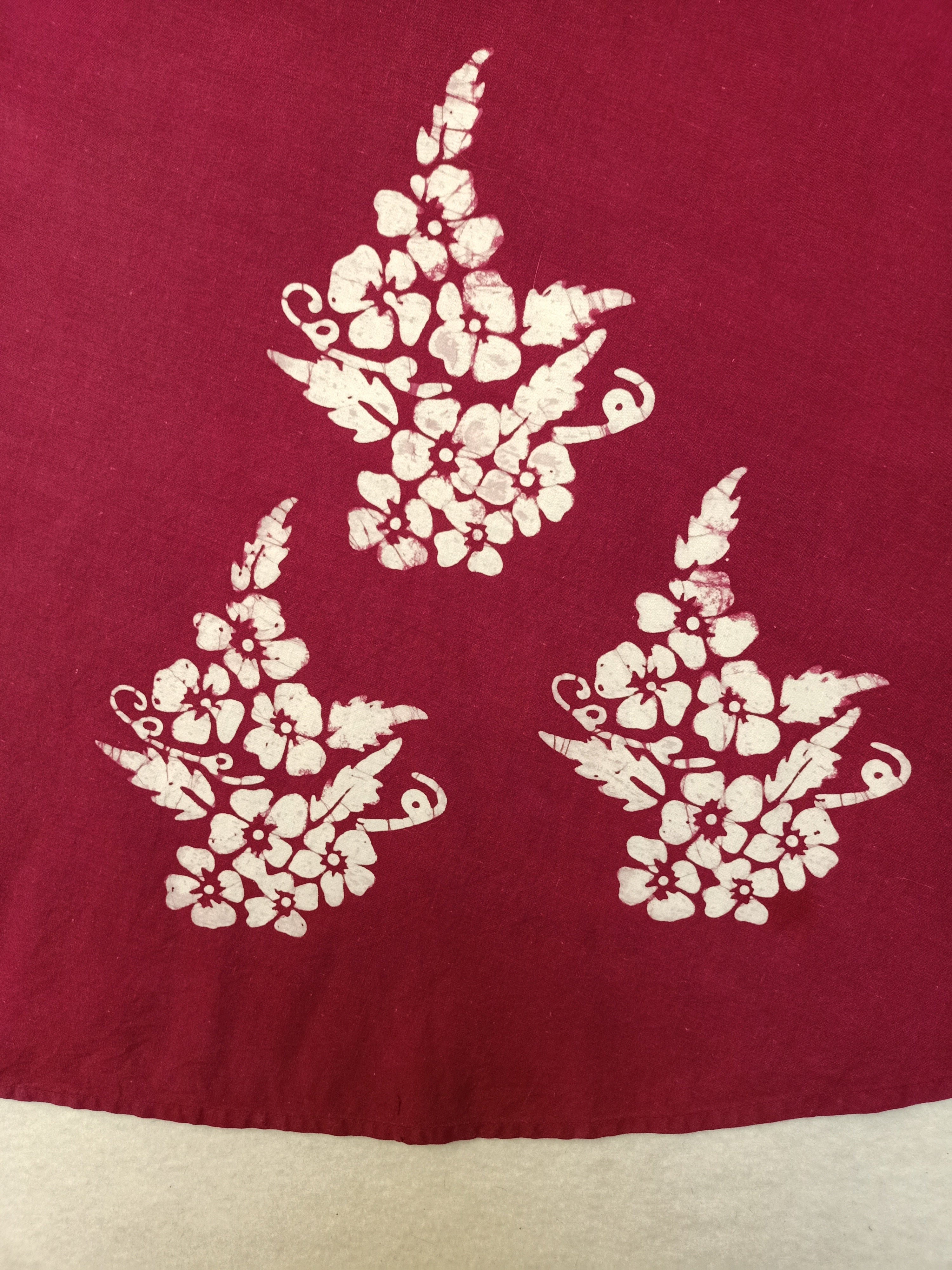 Burgundy Floral Wrap Skirt