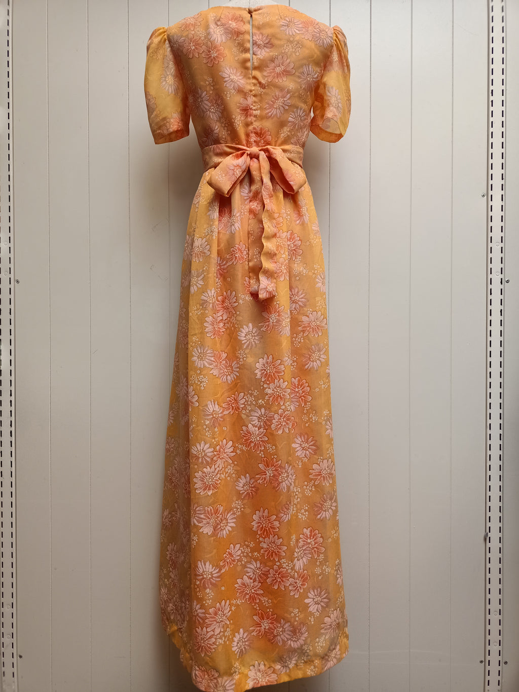 Vintage Orange Floral Maxi Dress