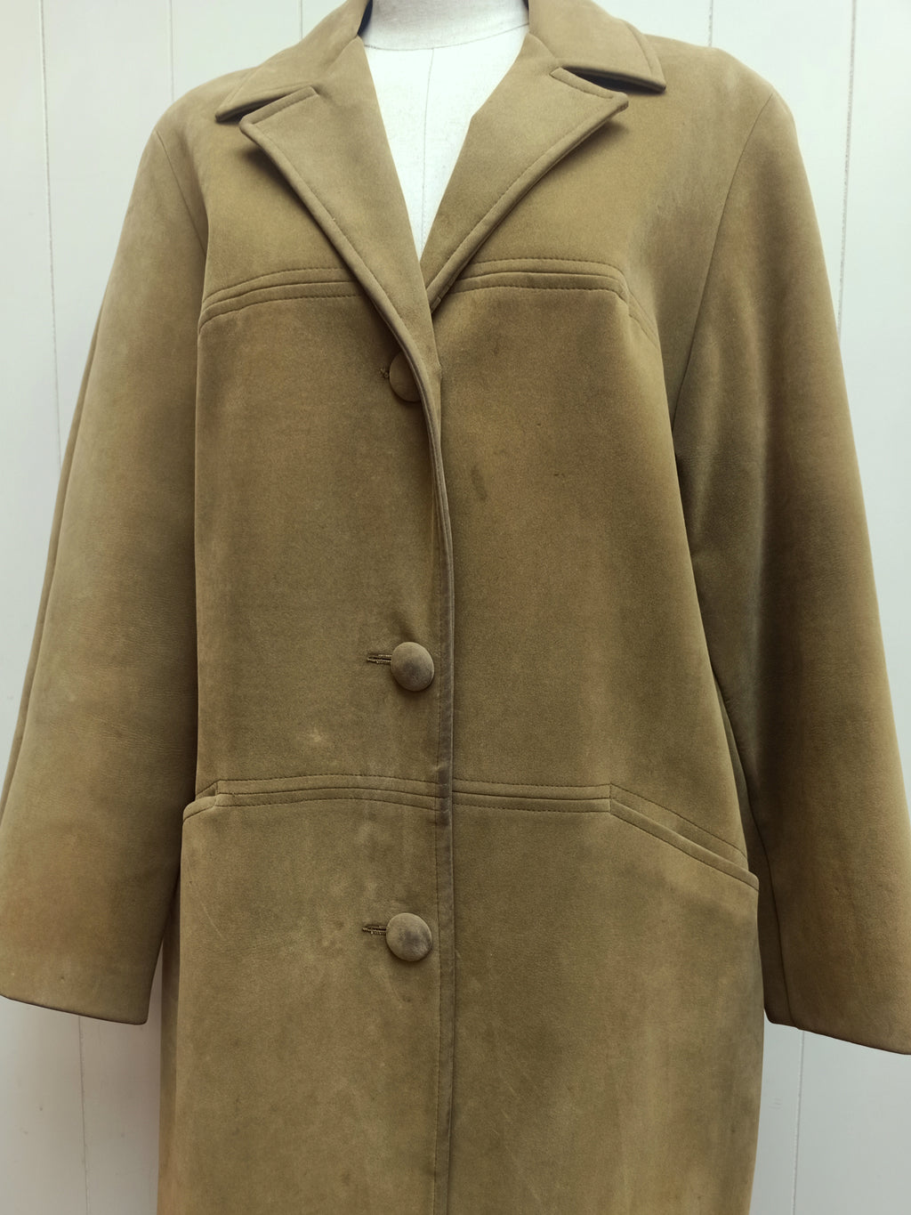 Vintage Wayfarer Green Faux Suede Coat