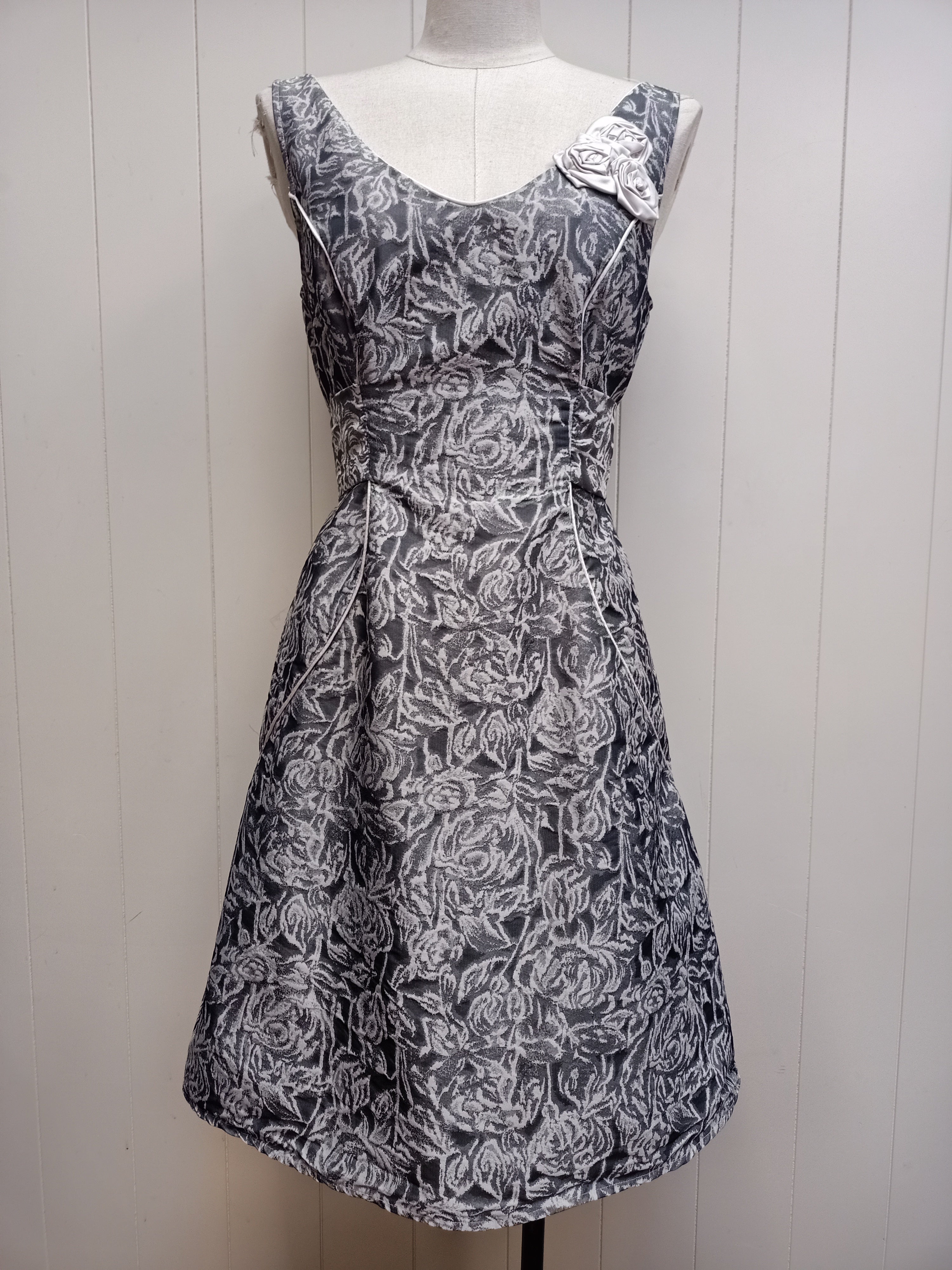 Annah Stretton Grey Jacquard Dress