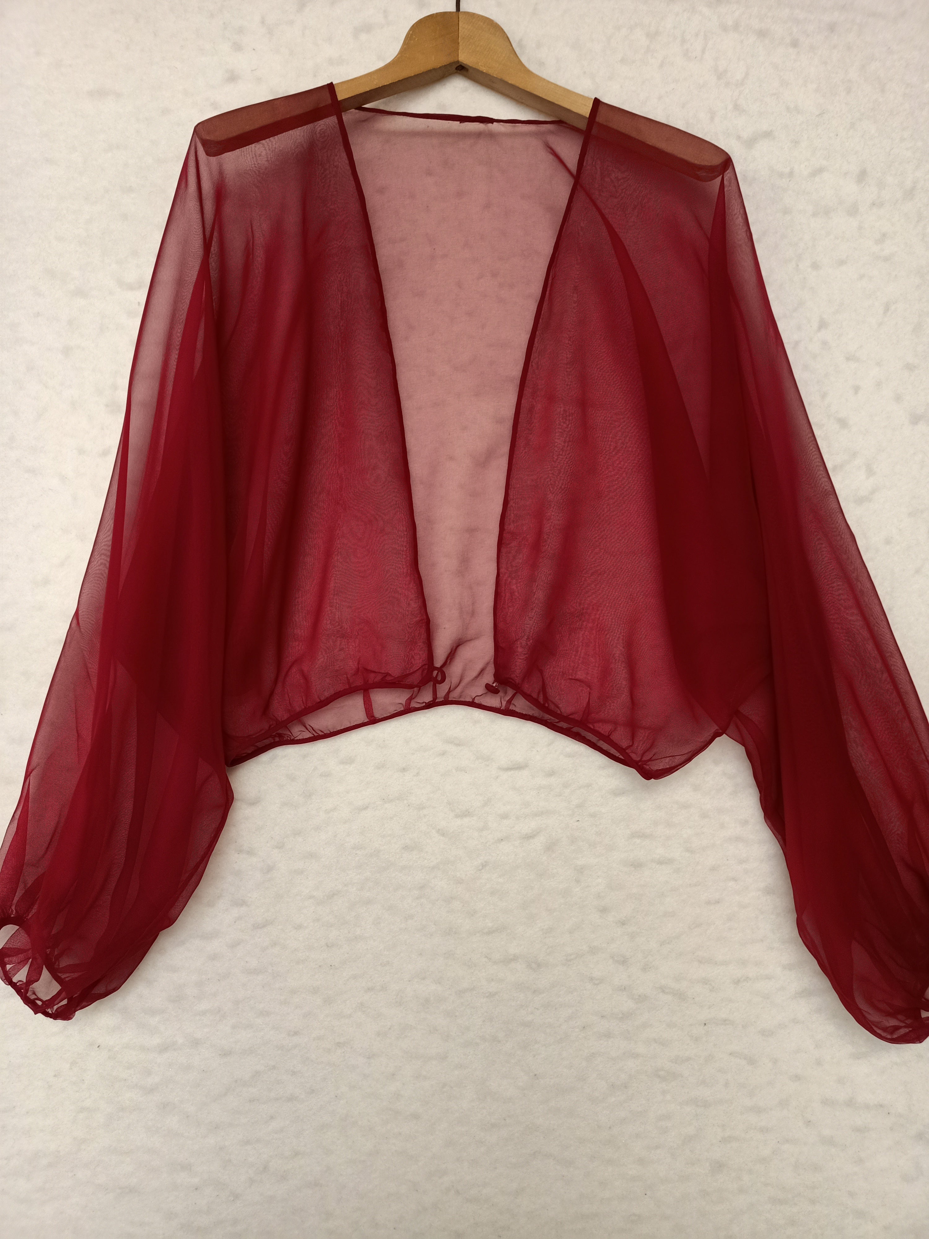 Vintage Burgundy Chiffon Shrug