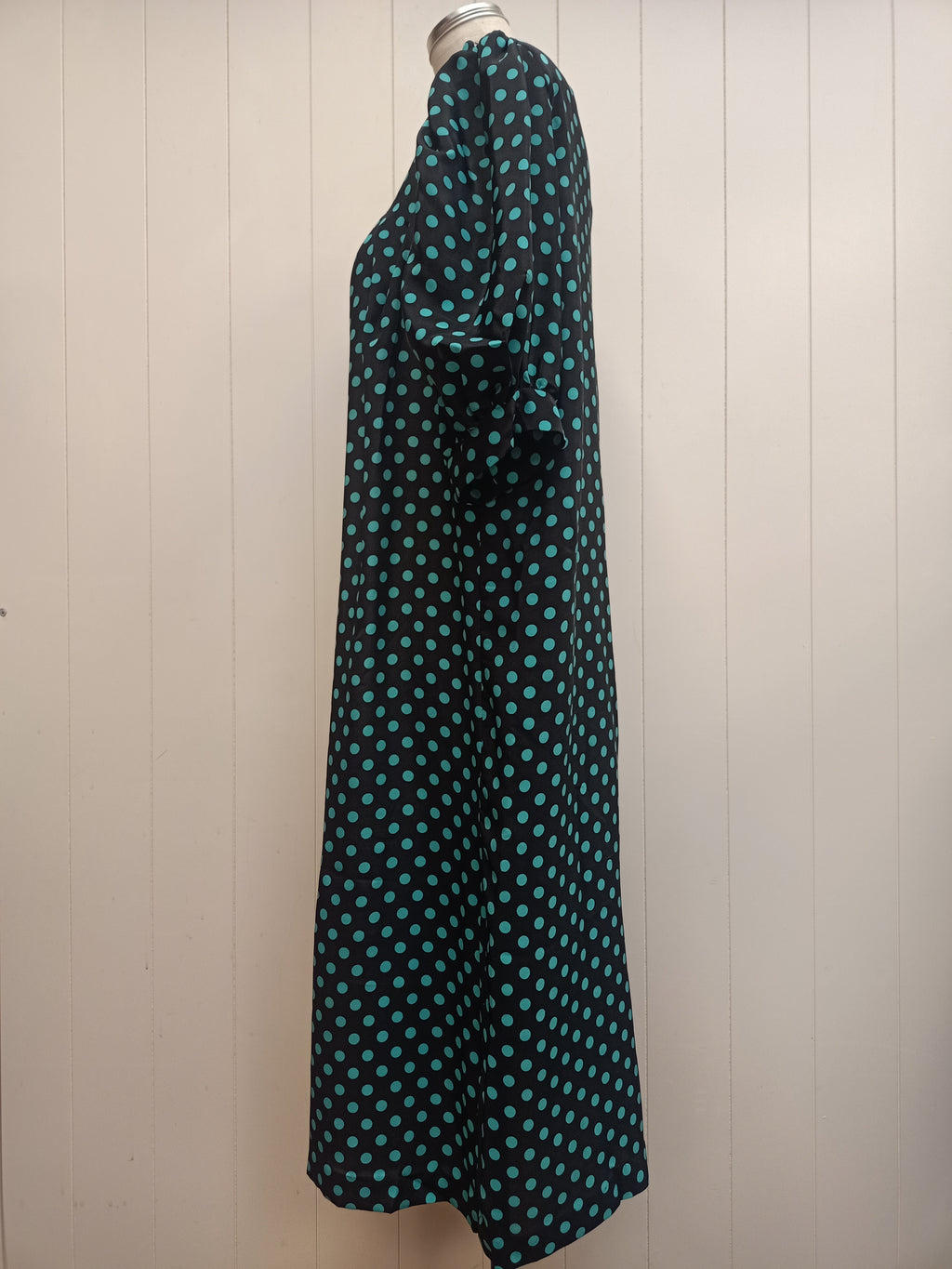 Vintage Teal Polka Dot Dress
