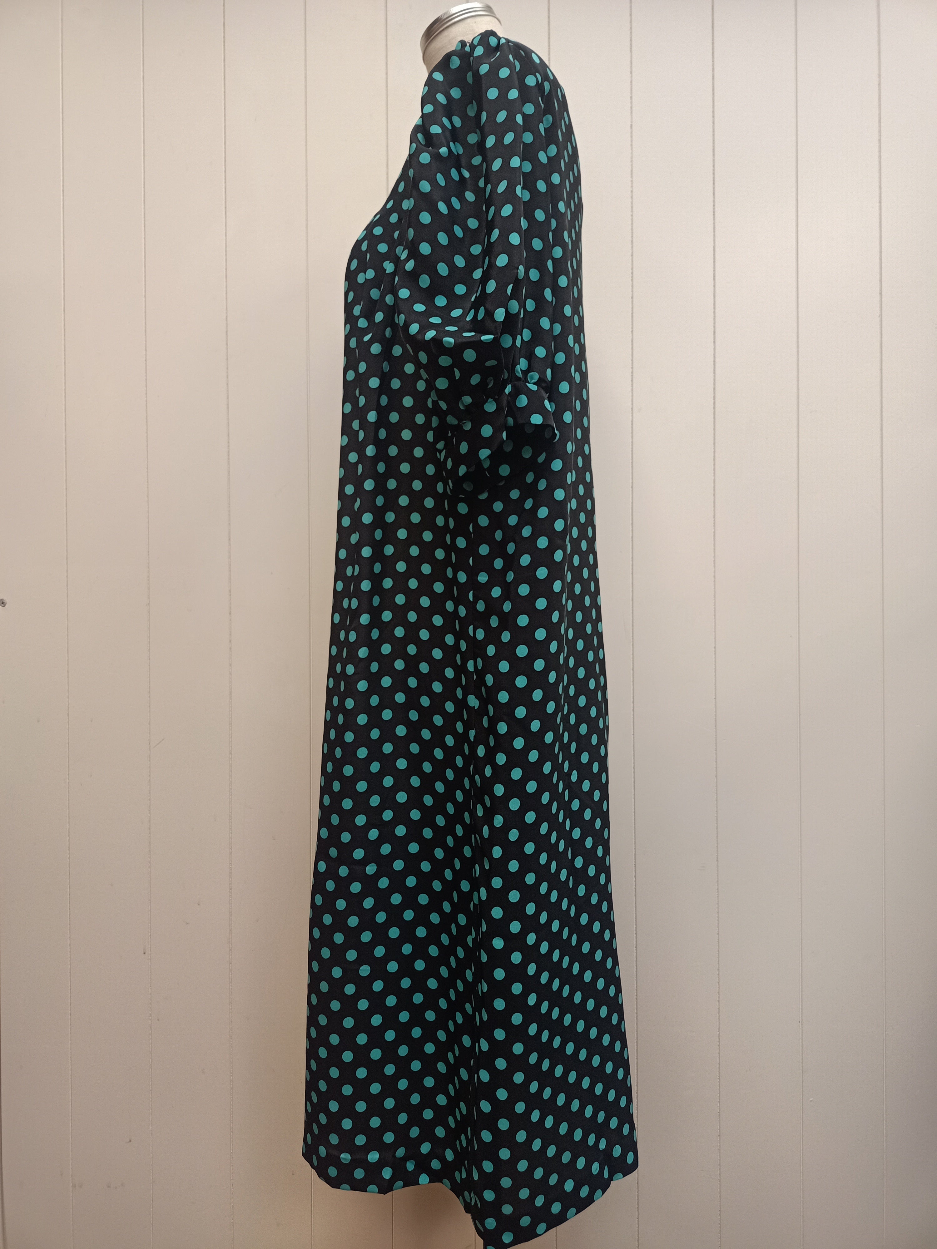 Vintage Teal Polka Dot Dress