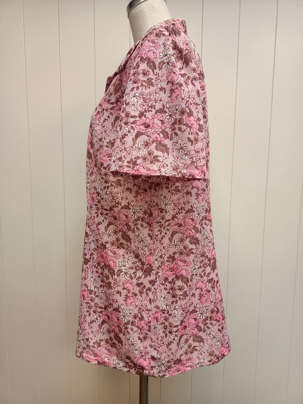 Vintage Pink Floral Button Up Shirt