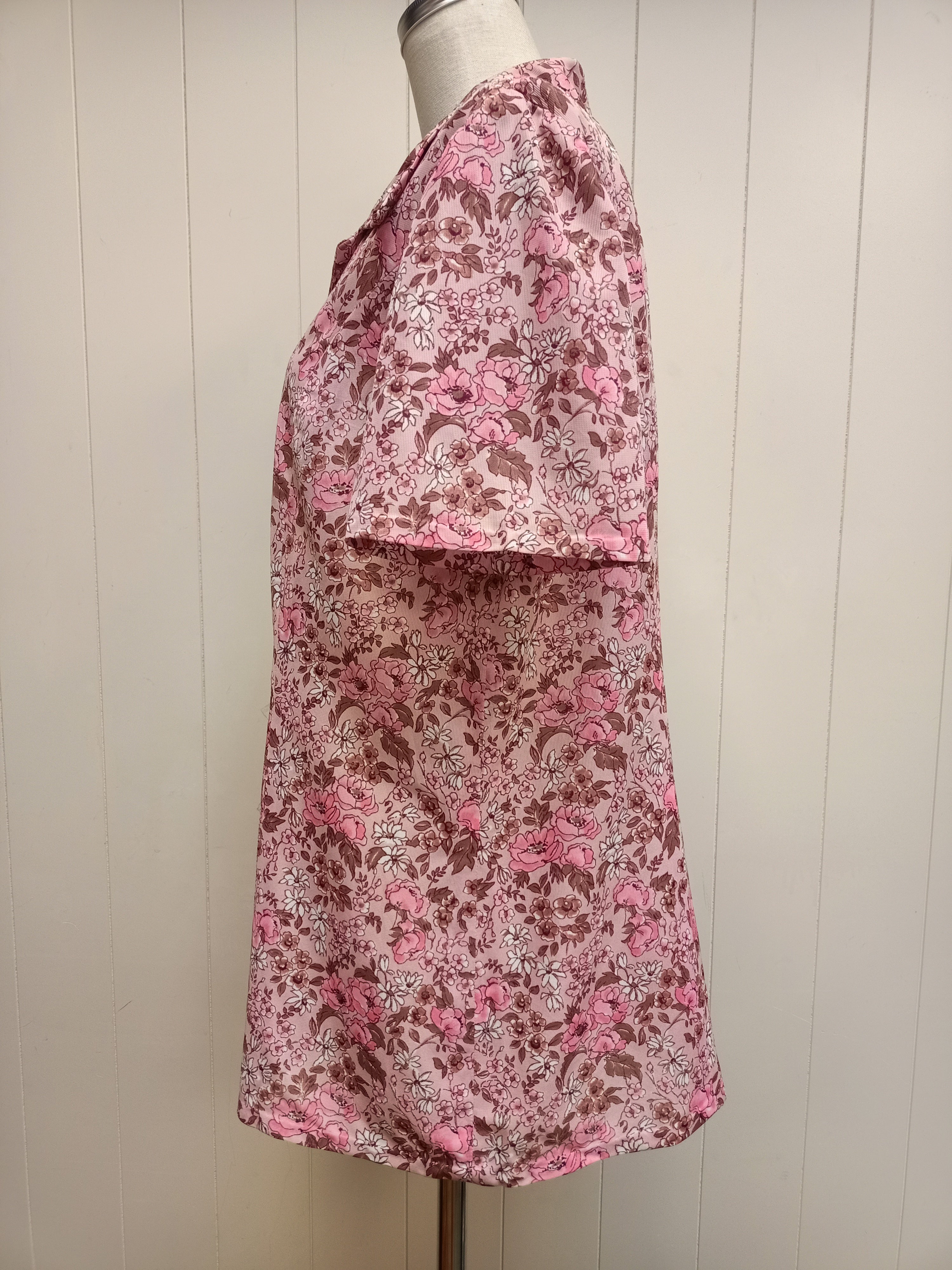 Vintage Pink Floral Button Up Shirt