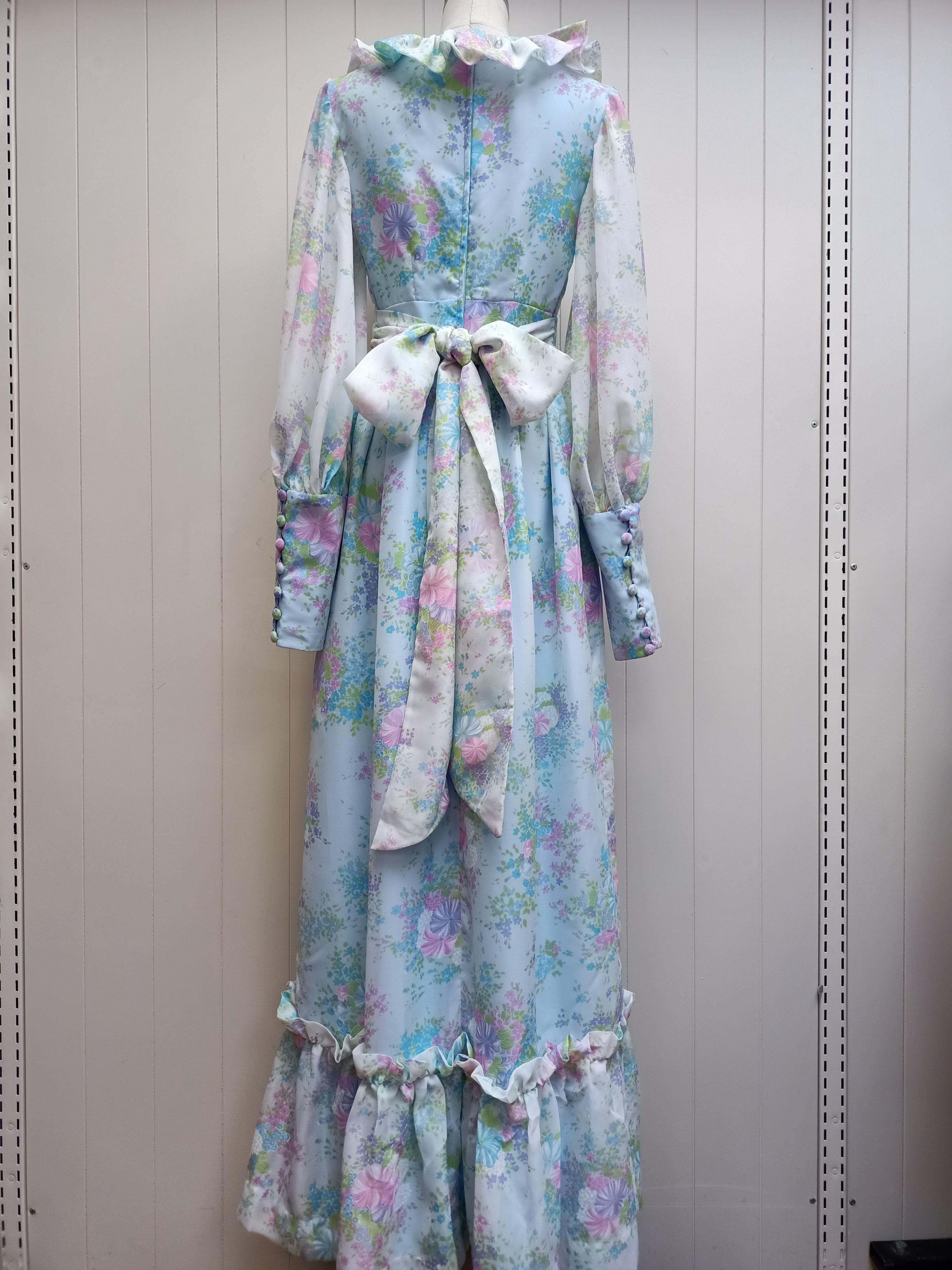 Vintage Pastel Ruffle Dress
