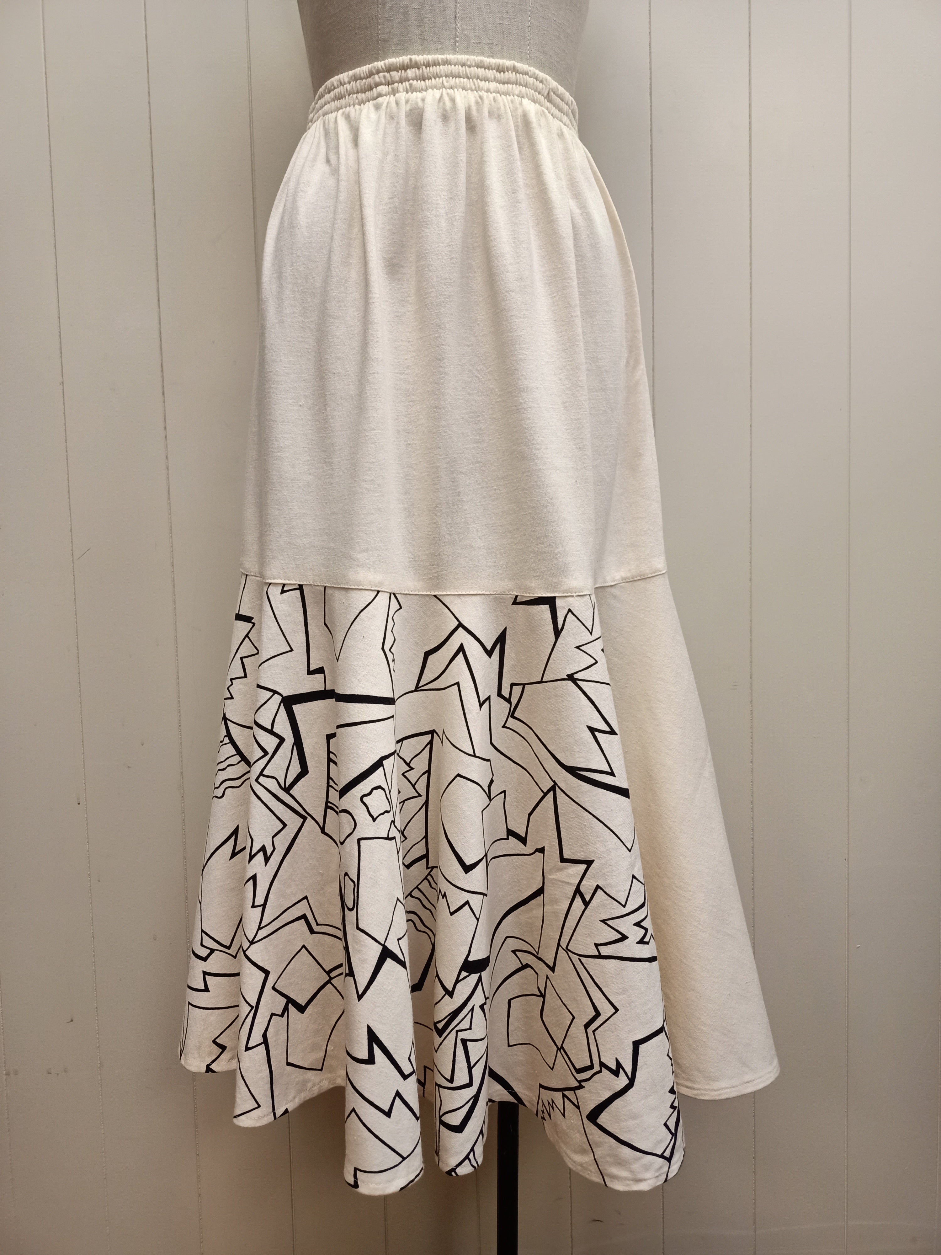 Vintage Abstract Flounce Skirt