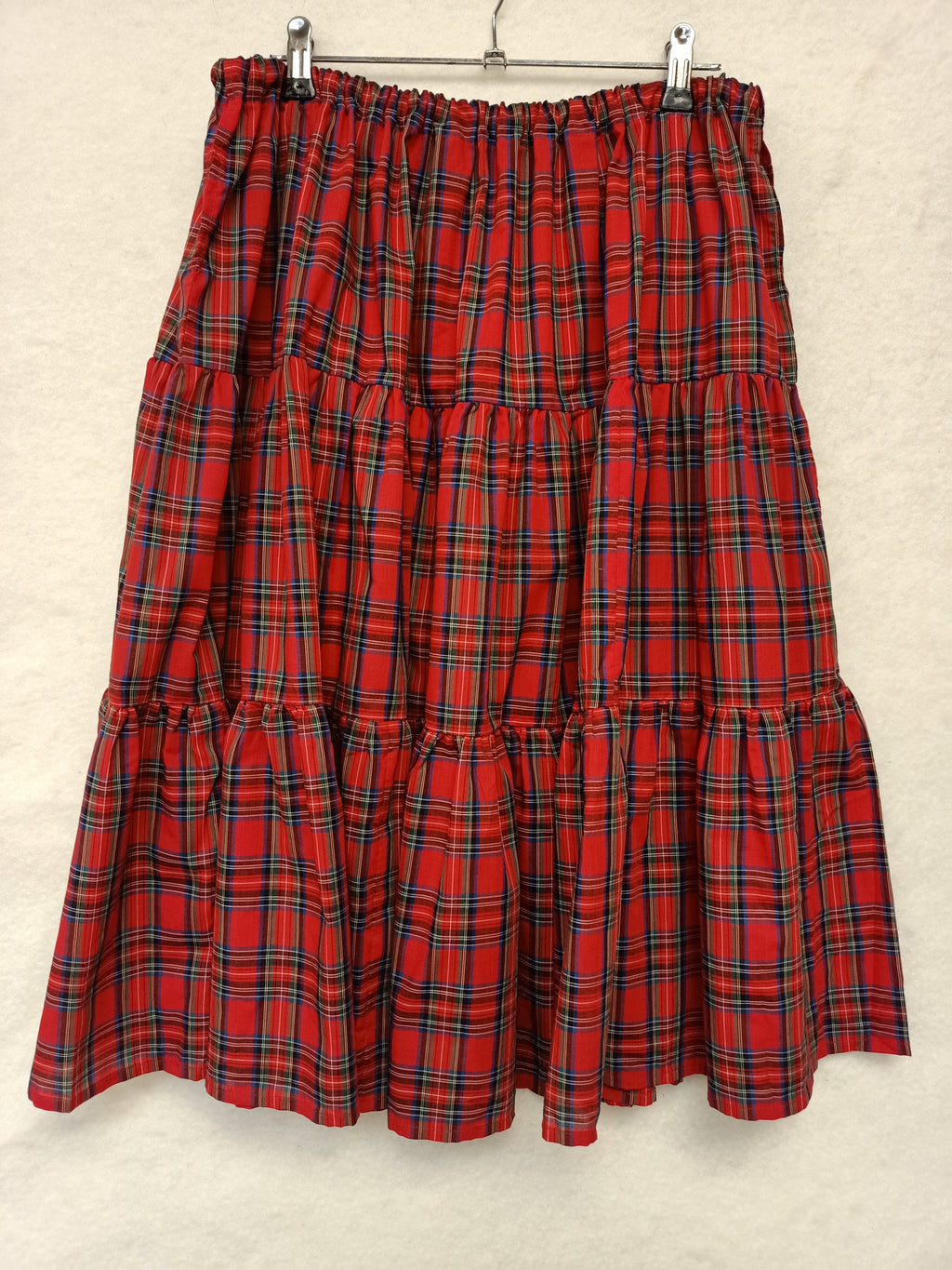 Vintage Plaid Tiered Skirt