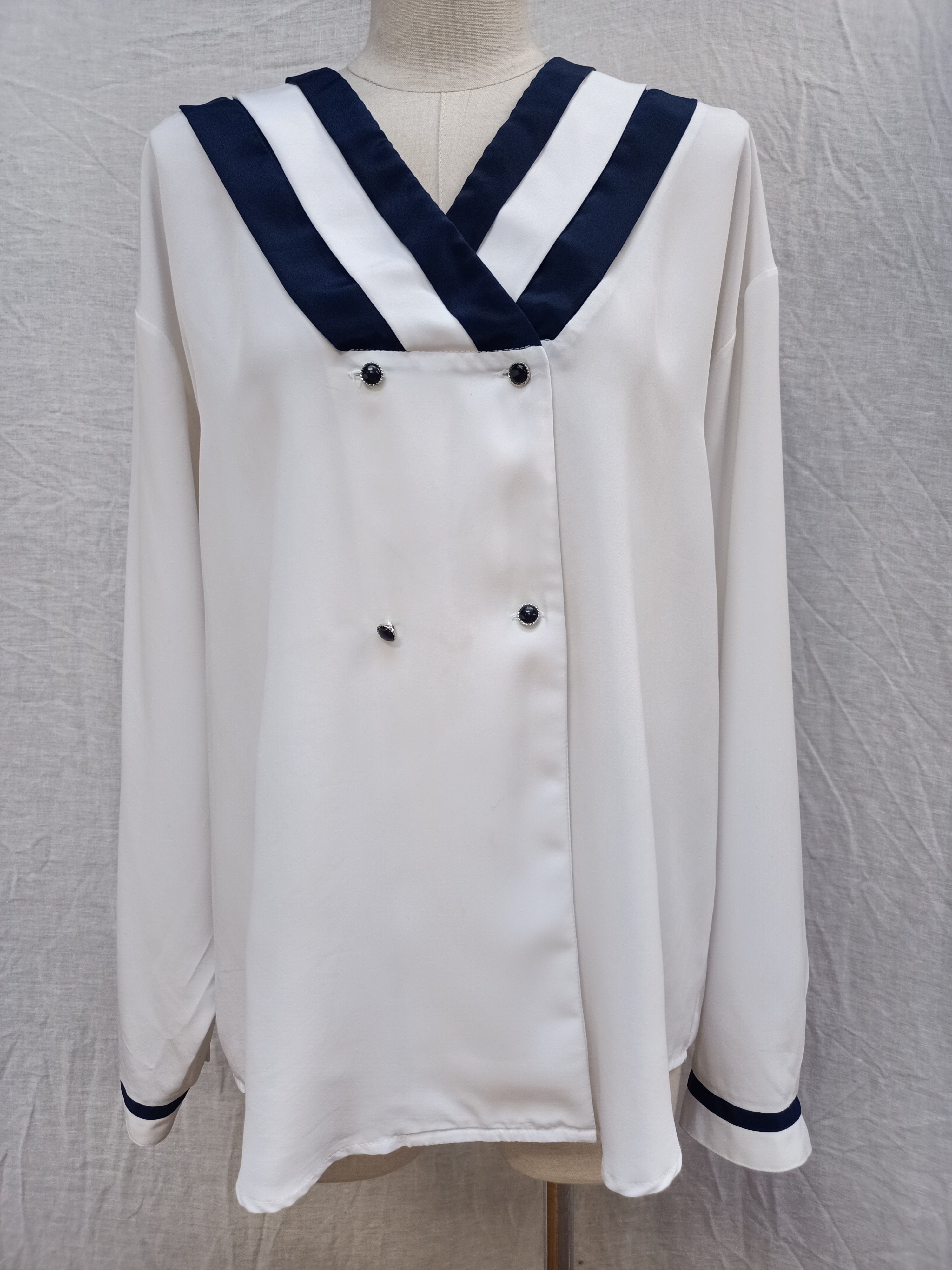 Vintage Navy and White Shirt